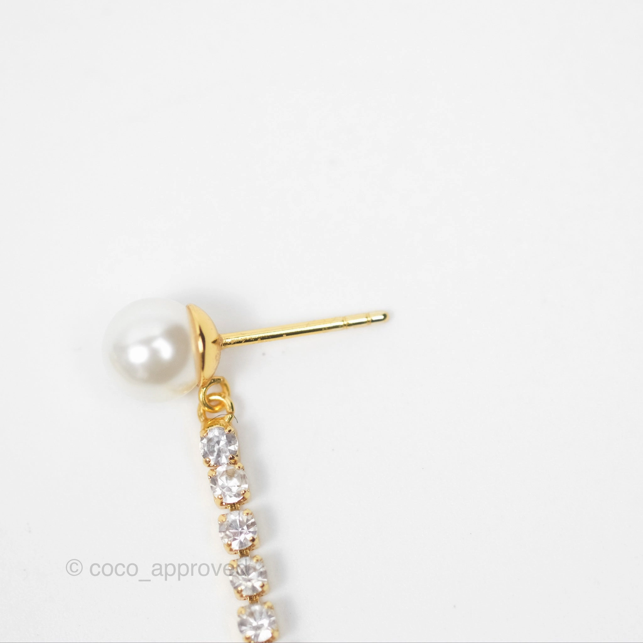 Christian Dior Pearl Crystal Star Tribales Earrings Gold Tone
