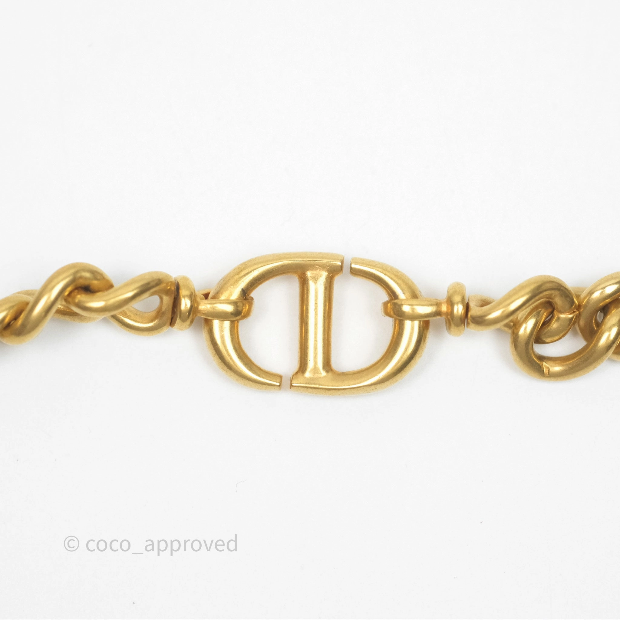 Christian Dior Petit CD Choker Necklace Gold Tone