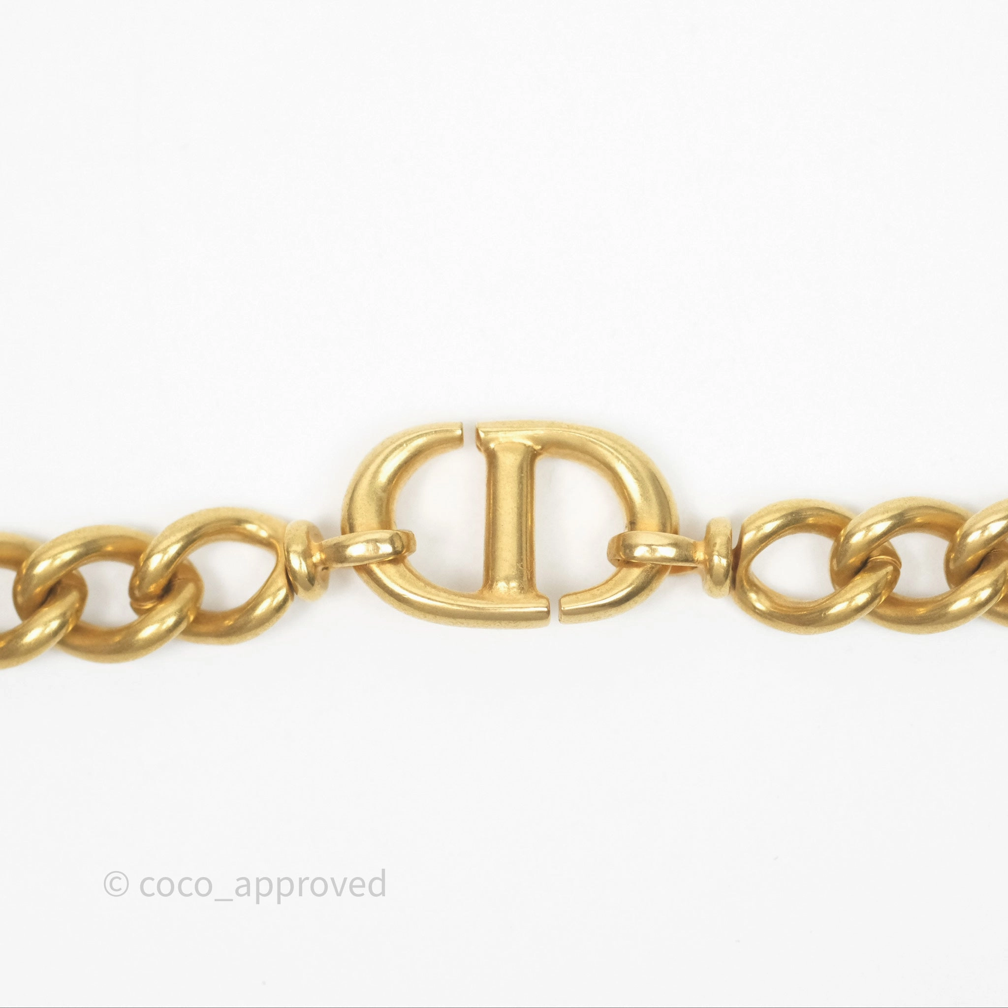 Christian Dior Petit CD Choker Necklace Gold Tone