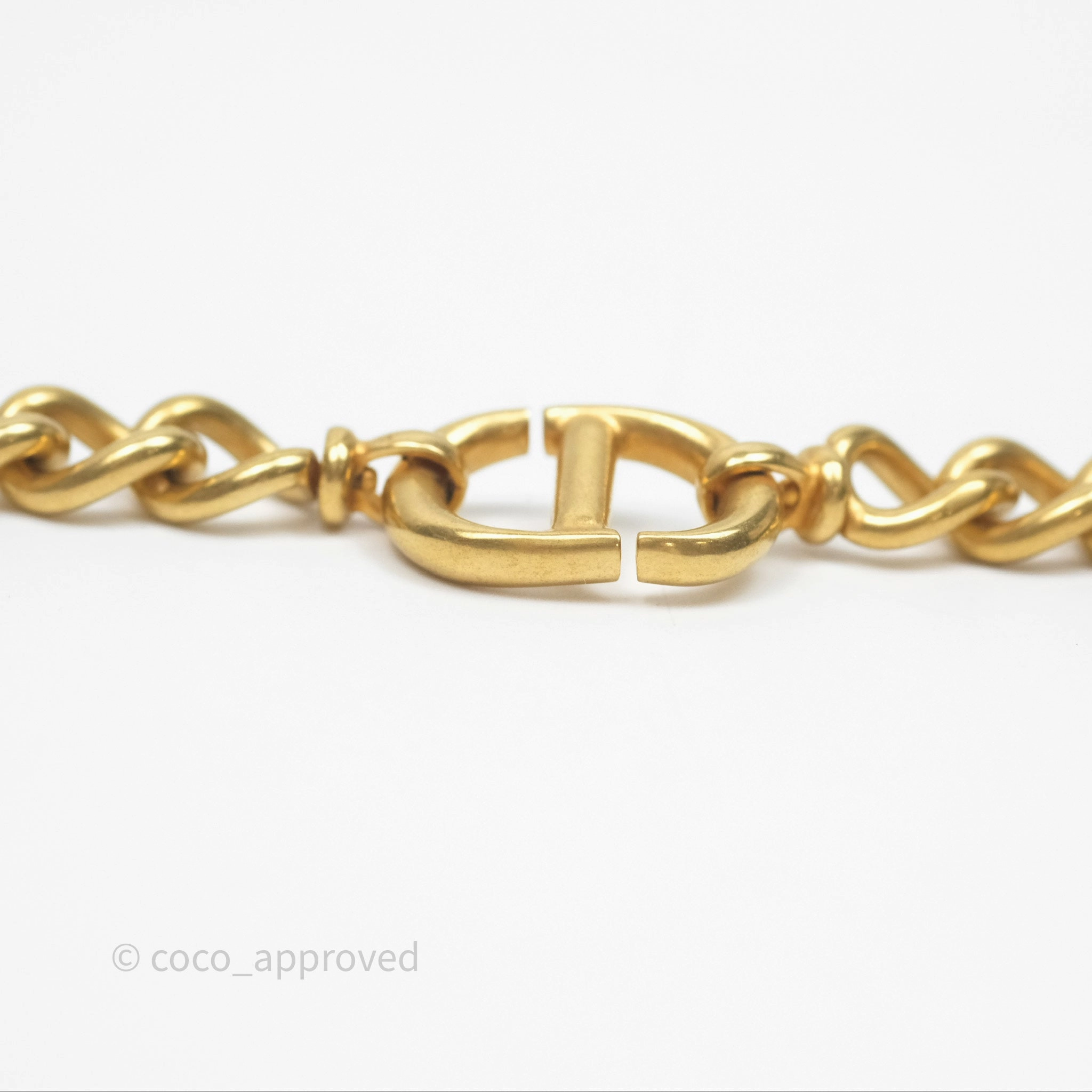 Christian Dior Petit CD Choker Necklace Gold Tone