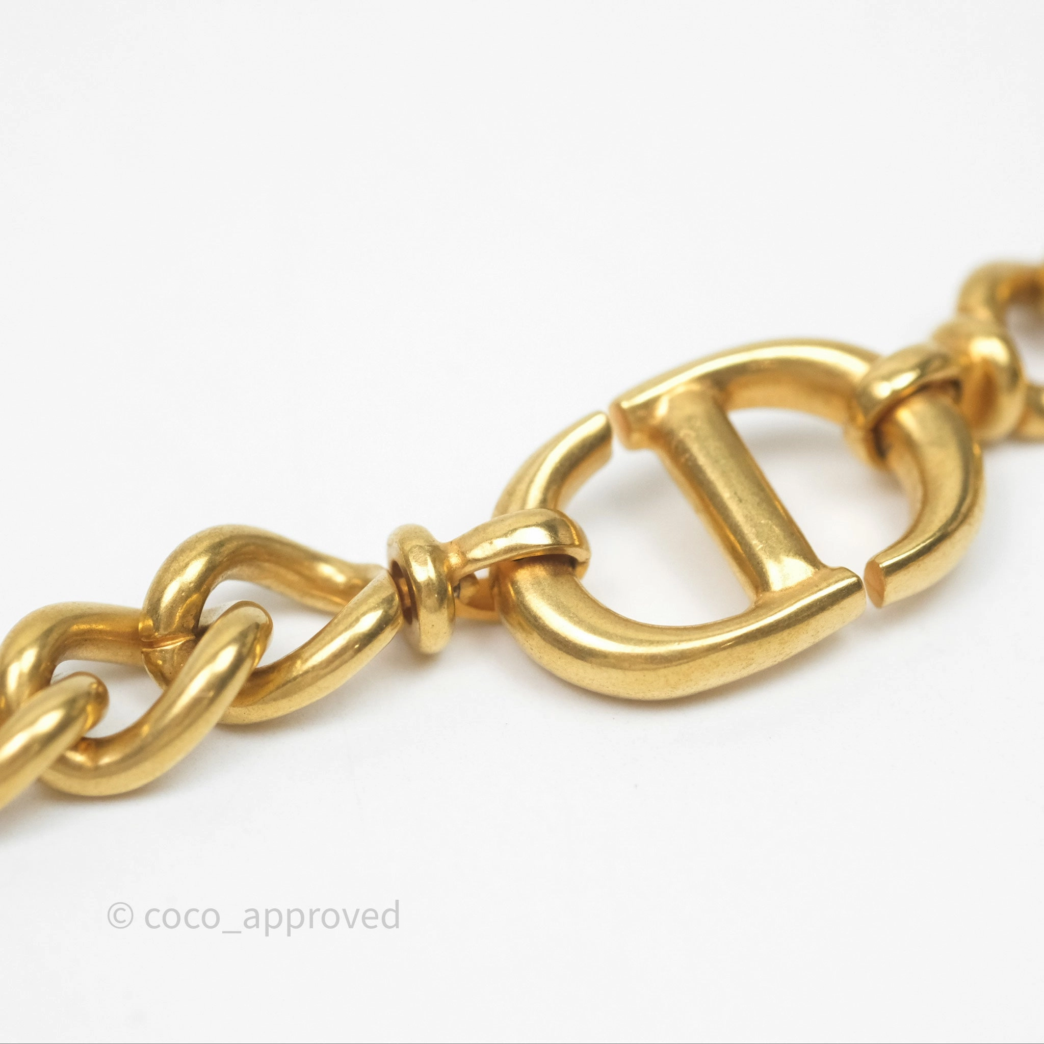 Christian Dior Petit CD Choker Necklace Gold Tone