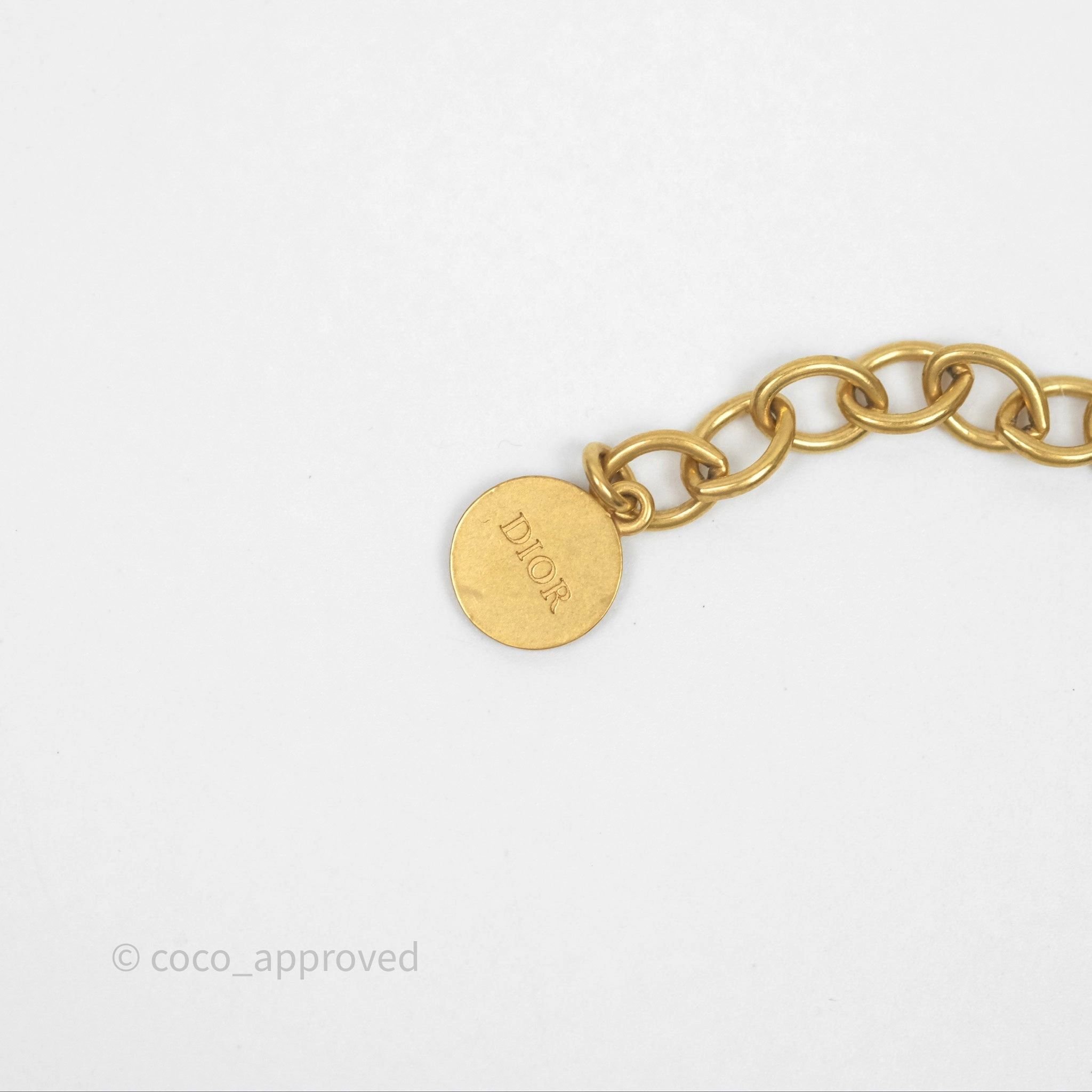 Christian Dior Petit CD Choker Necklace Gold Tone