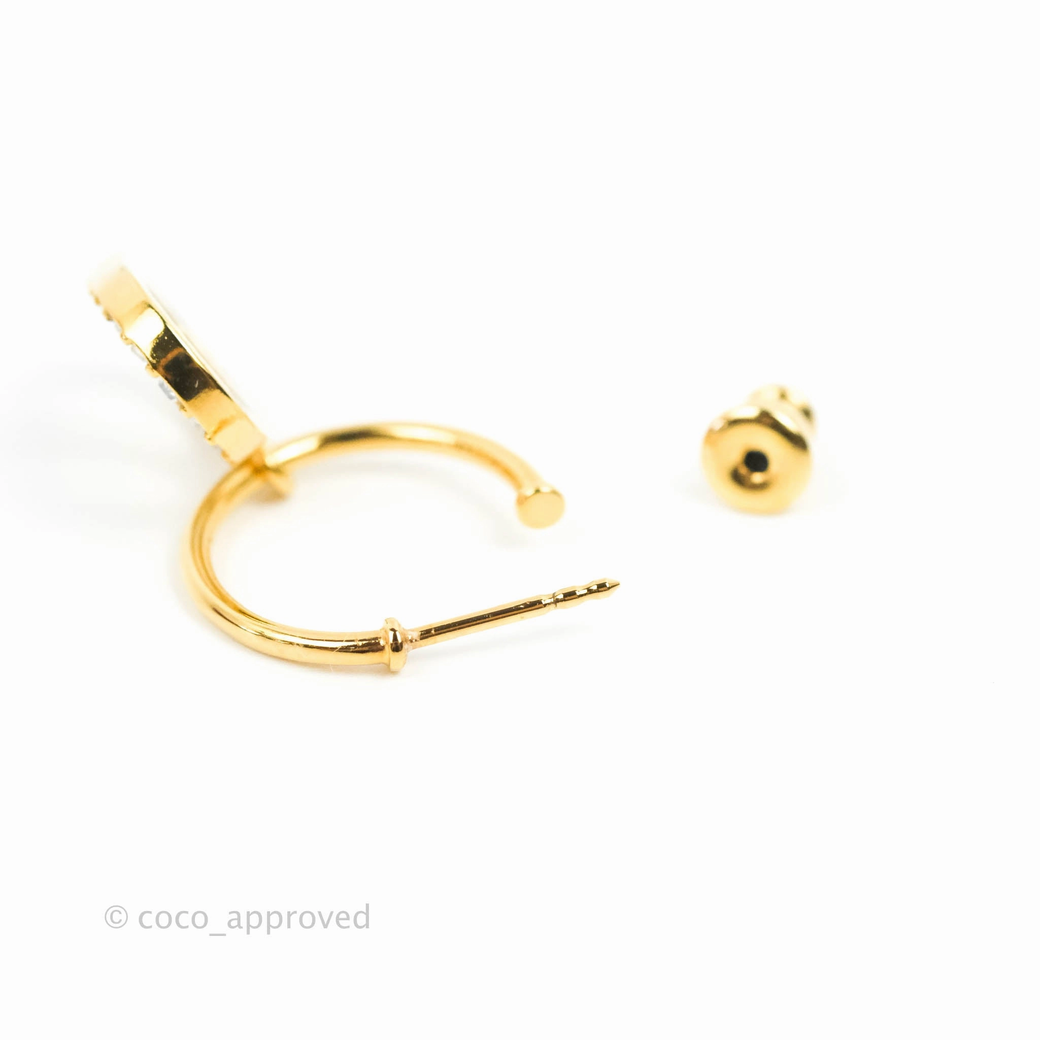 Christian Dior Petit CD Crystal Pearl Drop Earrings Gold Tone