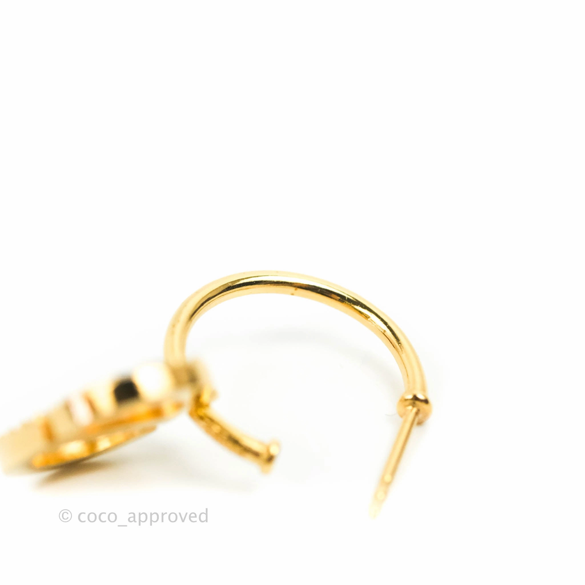 Christian Dior Petit CD Crystal Pearl Drop Earrings Gold Tone
