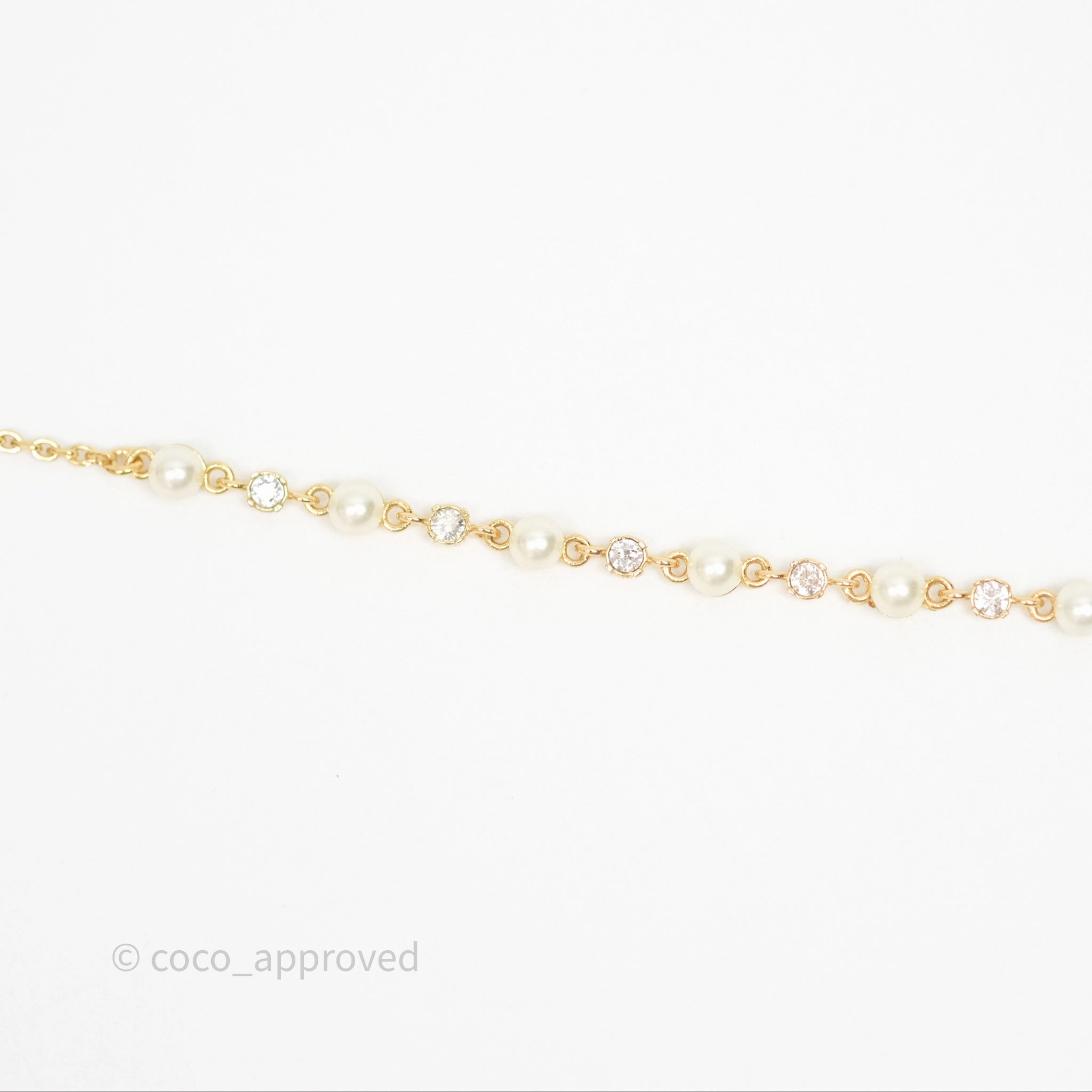 Christian Dior Petit CD Treasure Necklace Pearls Gold Tone