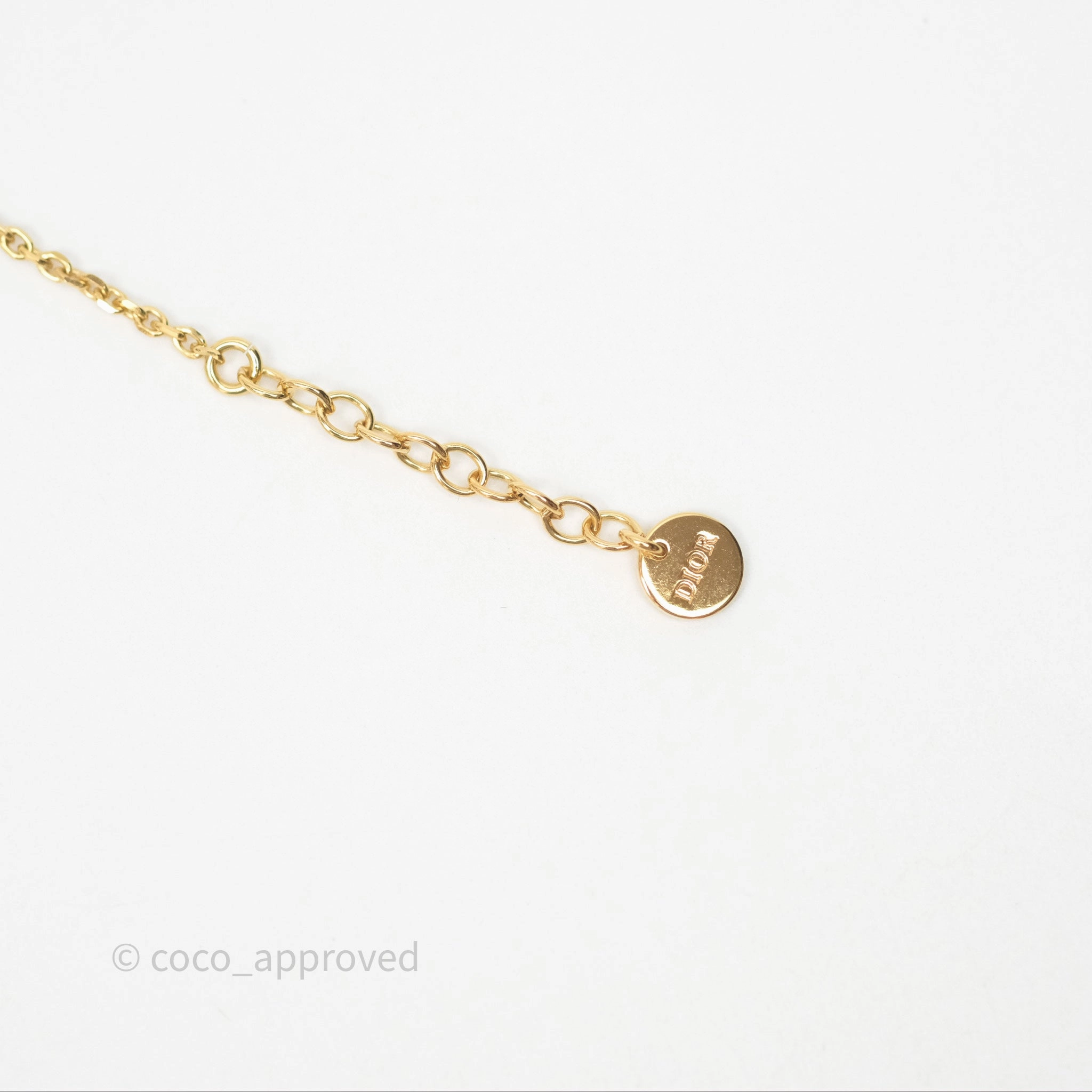Christian Dior Petit CD Treasure Necklace Pearls Gold Tone