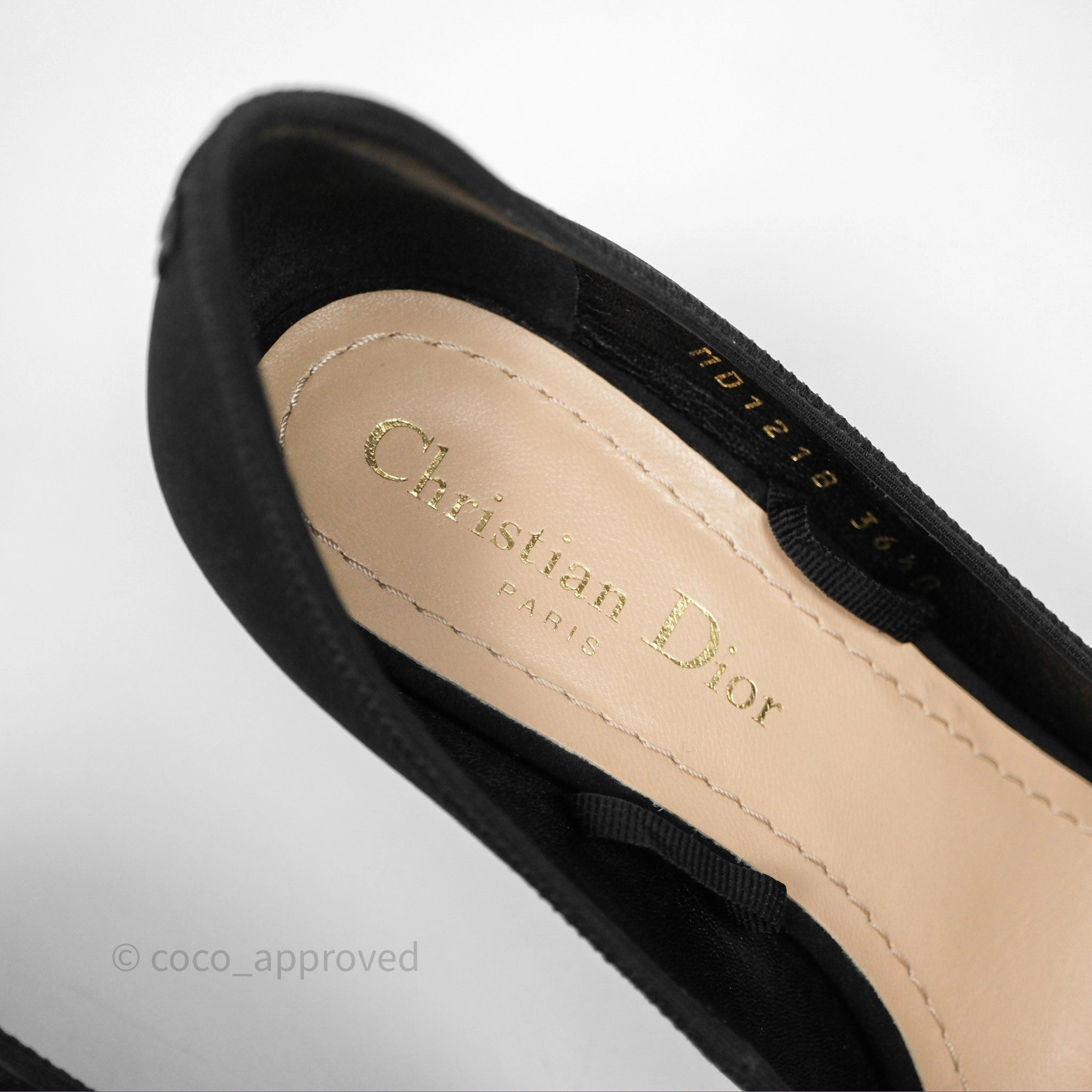 Christian Dior Pointed Toe Lace Up Heels Black Size 36.5