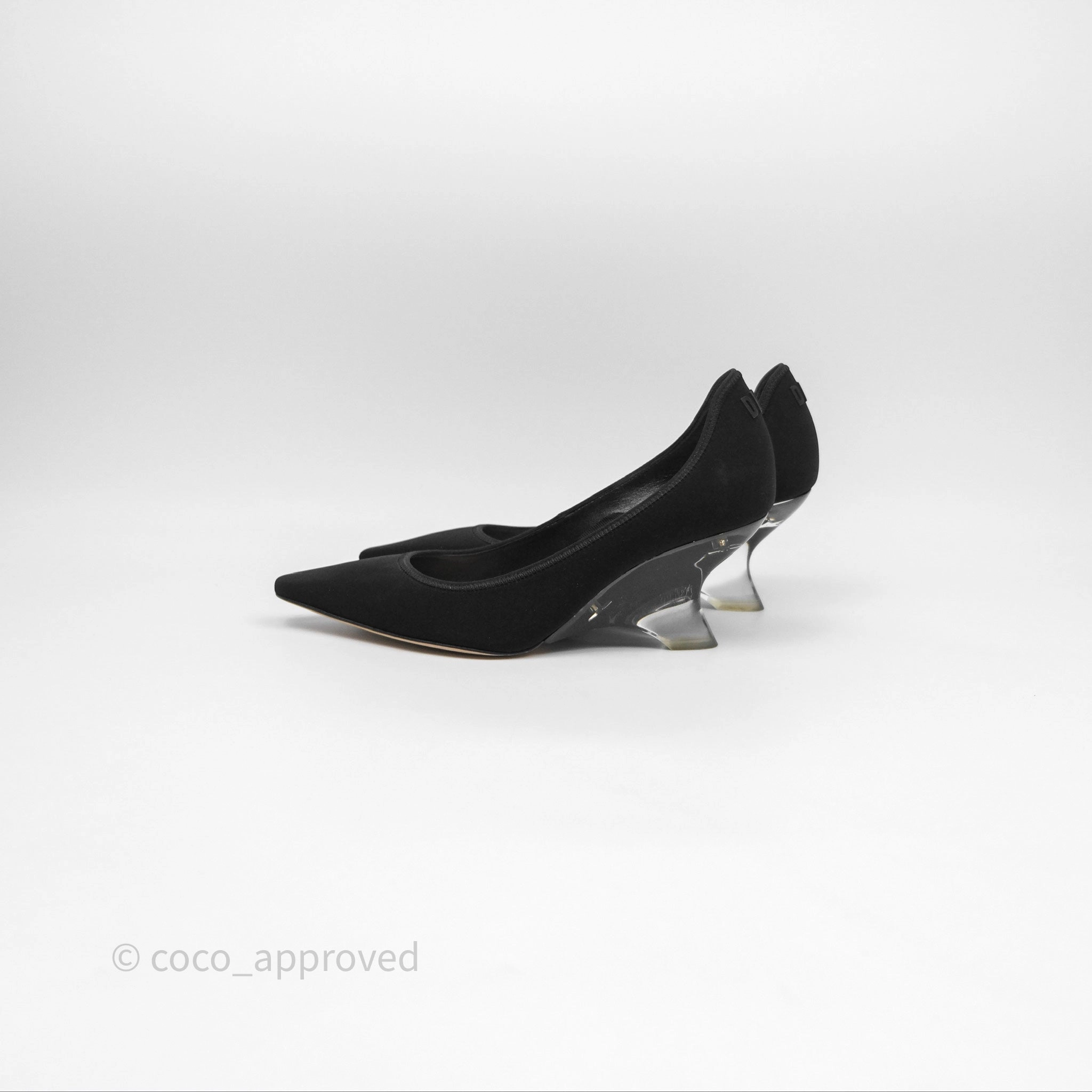 Christian Dior Pointed Toe Lace Up Heels Black Size 36.5