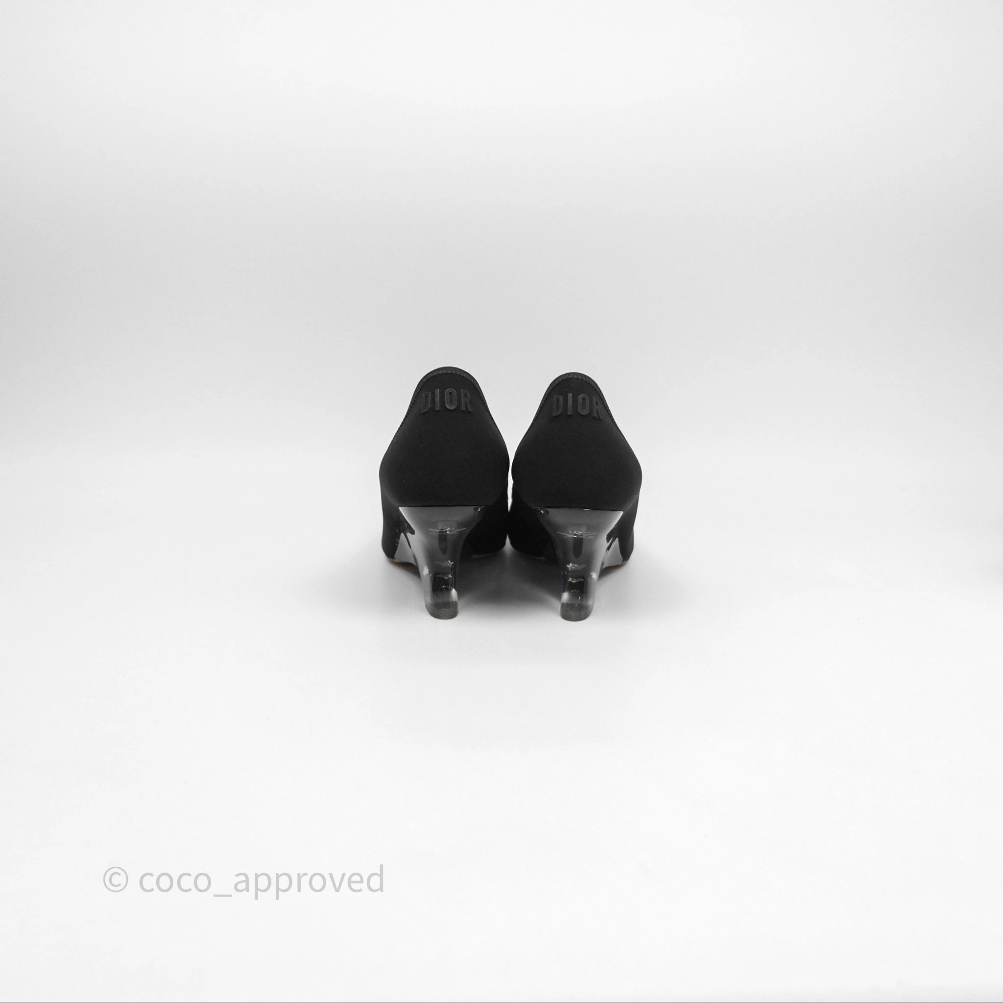 Christian Dior Pointed Toe Lace Up Heels Black Size 36.5