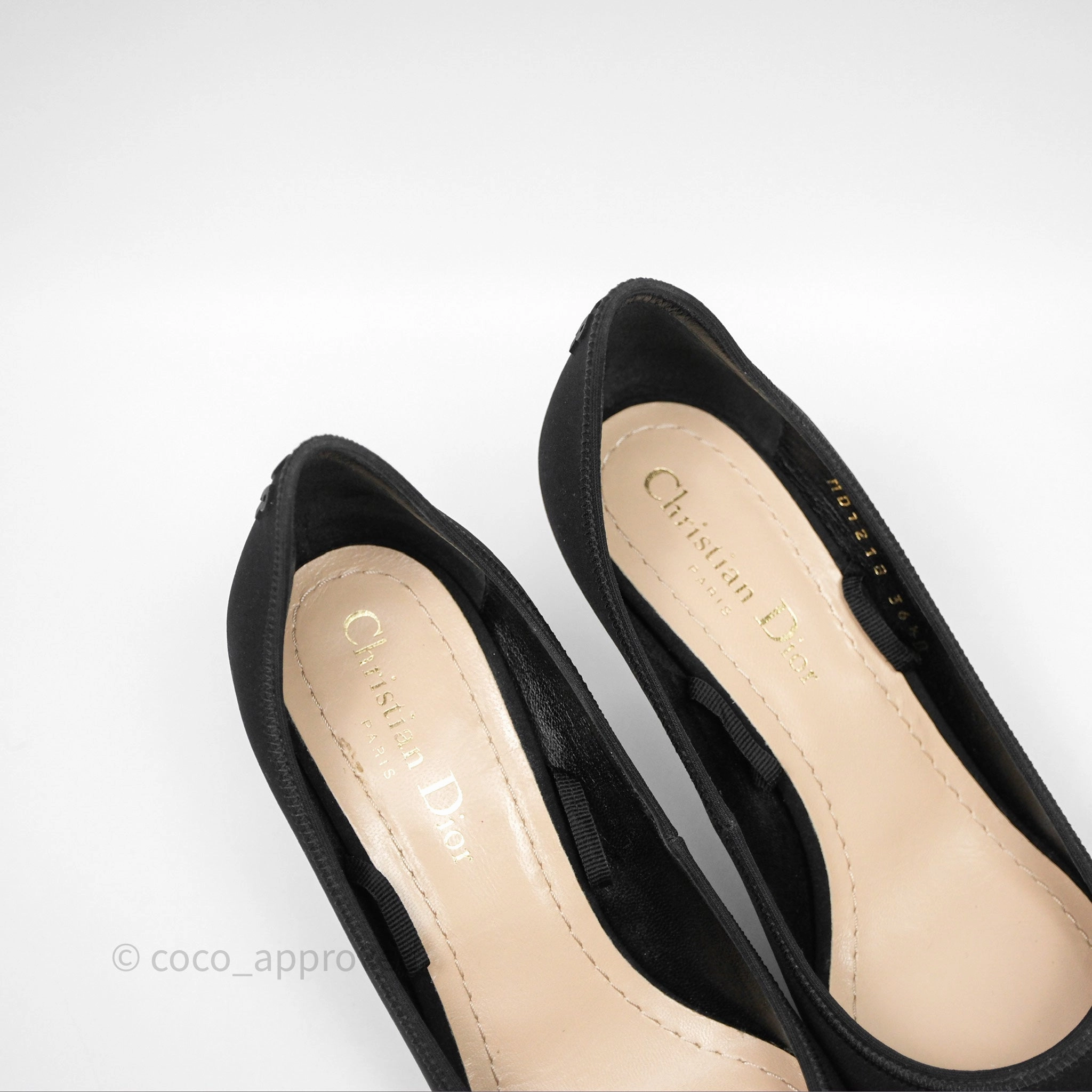 Christian Dior Pointed Toe Lace Up Heels Black Size 36.5