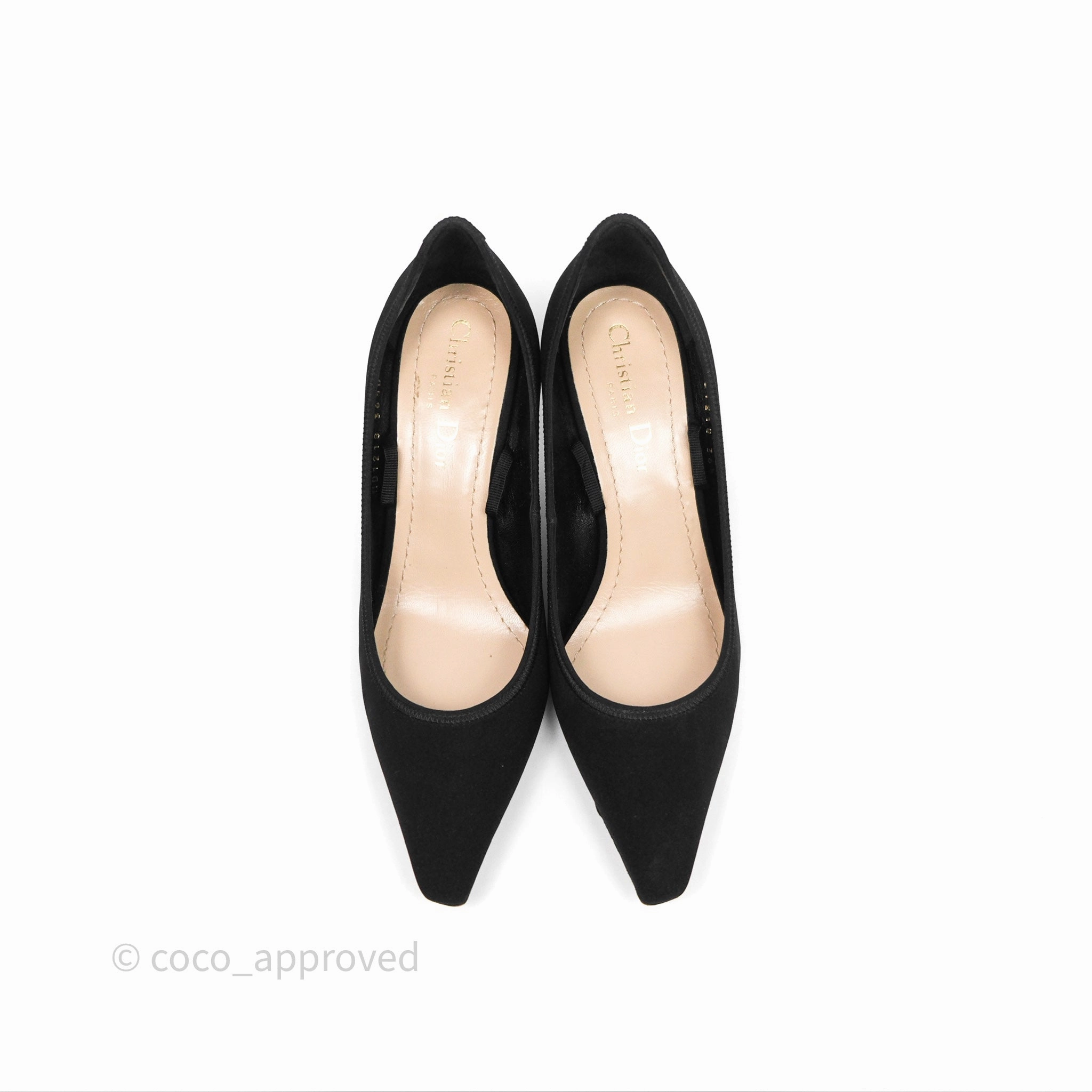 Christian Dior Pointed Toe Lace Up Heels Black Size 36.5