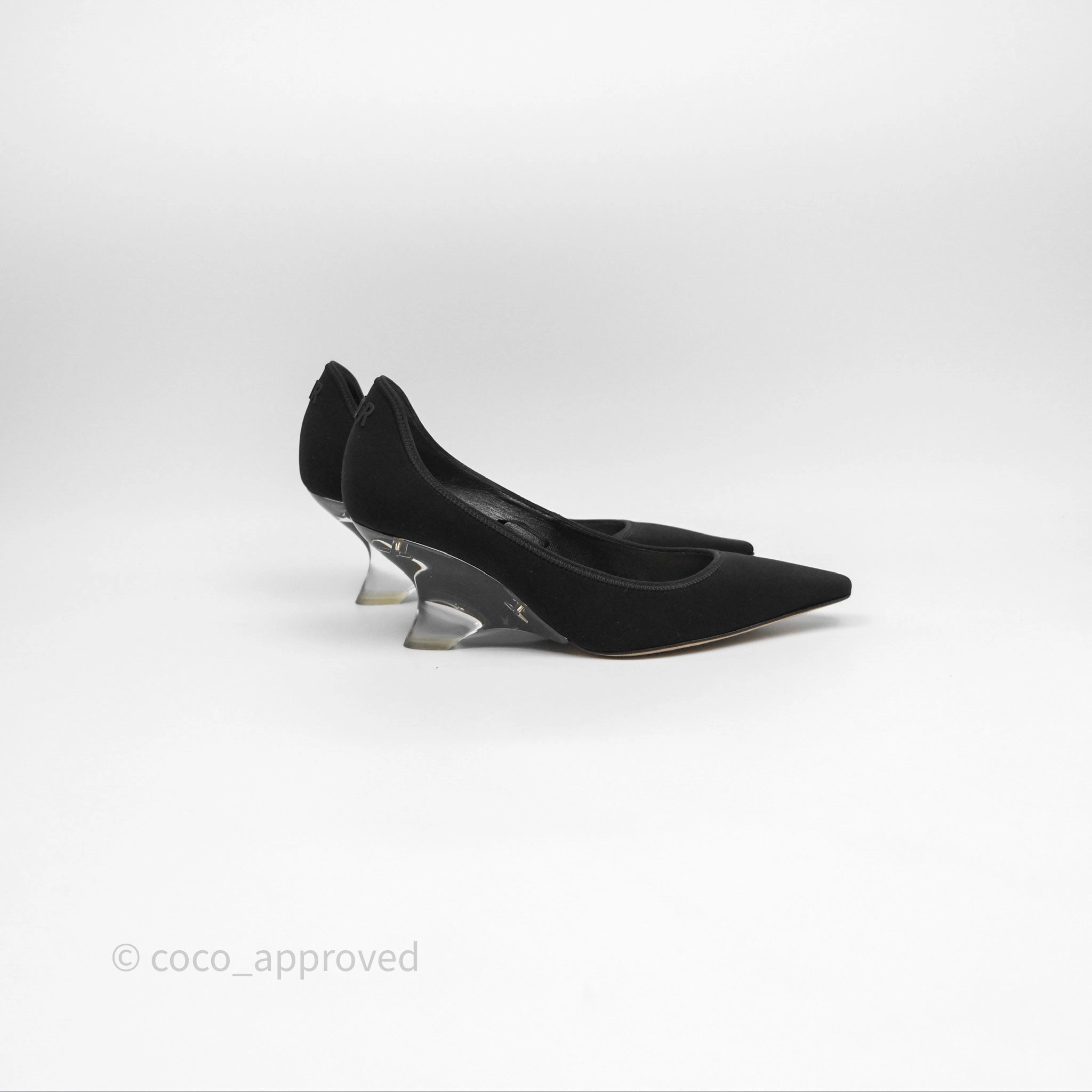 Christian Dior Pointed Toe Lace Up Heels Black Size 36.5