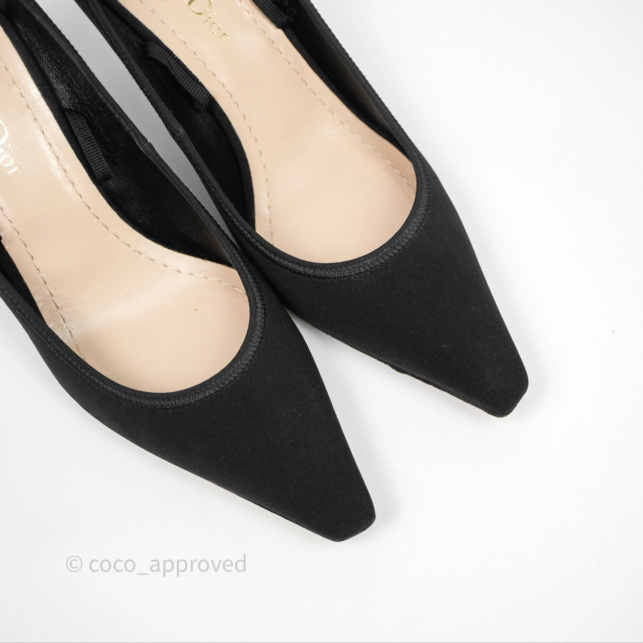 Christian Dior Pointed Toe Lace Up Heels Black Size 36.5