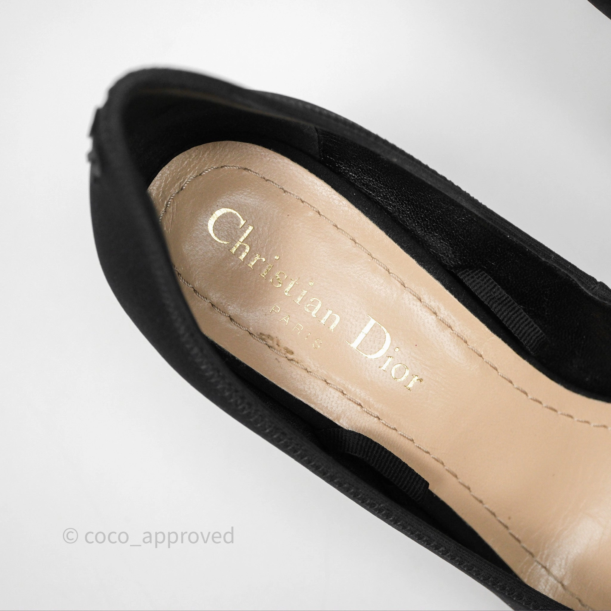 Christian Dior Pointed Toe Lace Up Heels Black Size 36.5