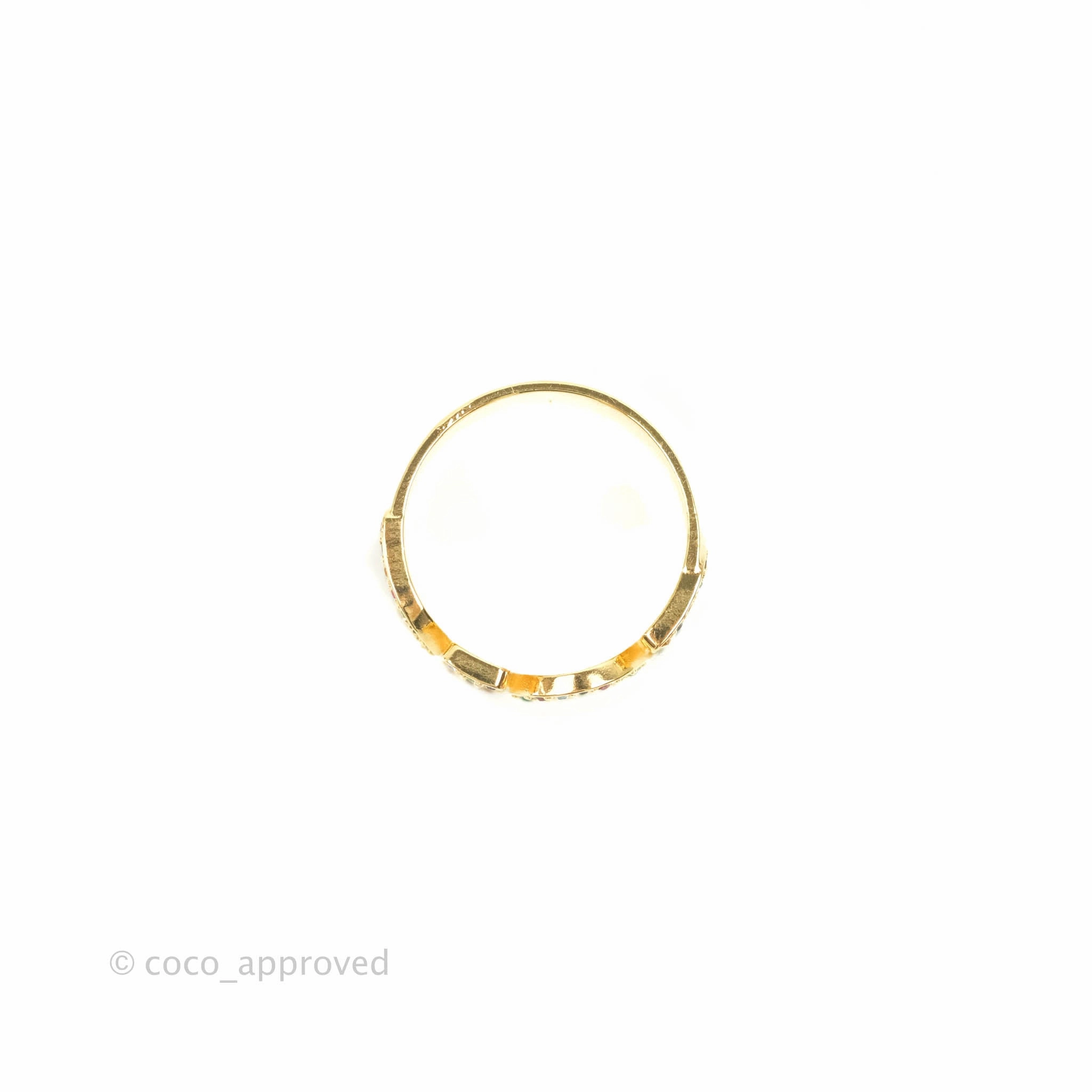 Christian Dior Rainbow Crystal Ring Gold Tone Size L