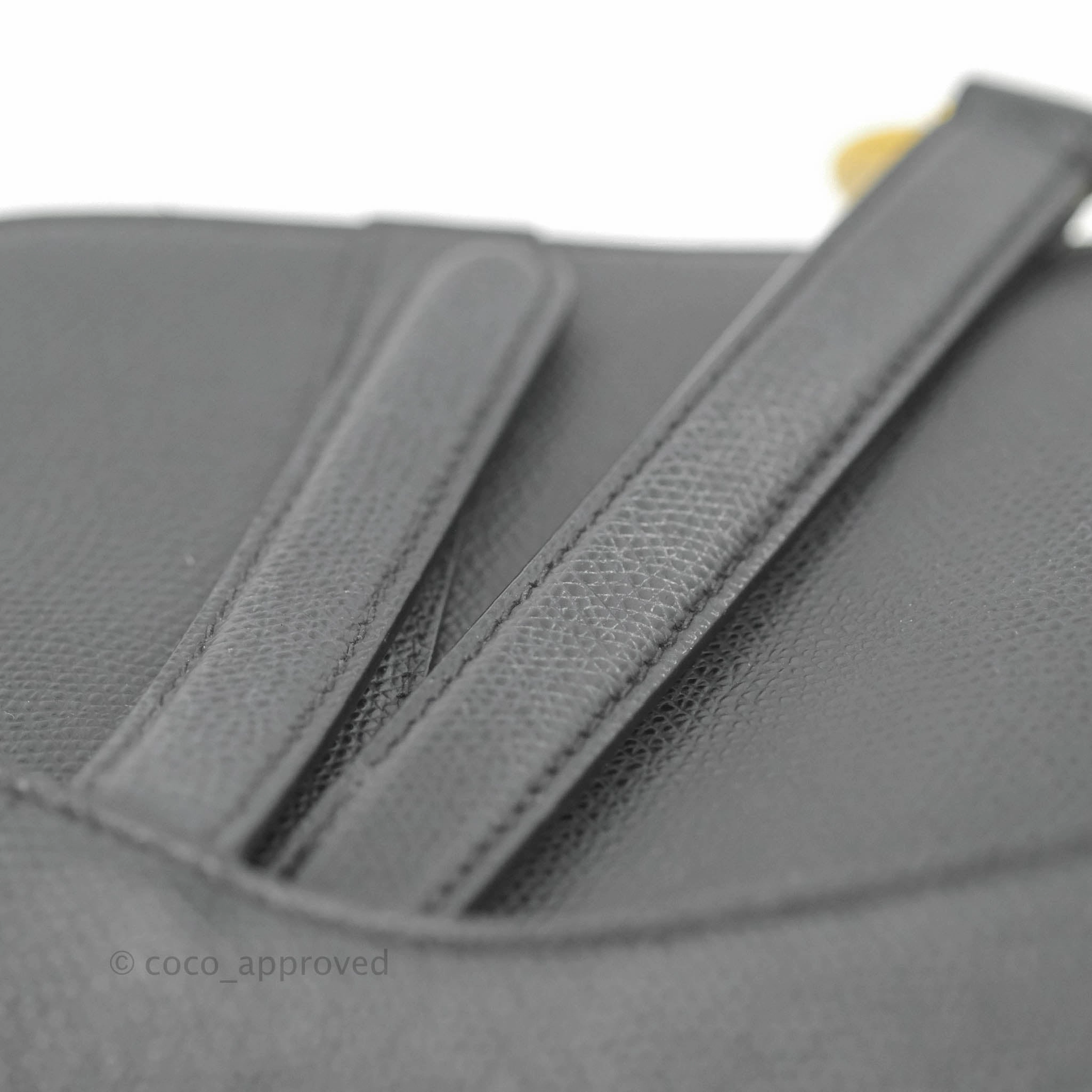 Christian Dior Saddle Bag Black Grained Calfskin Gold Hardware