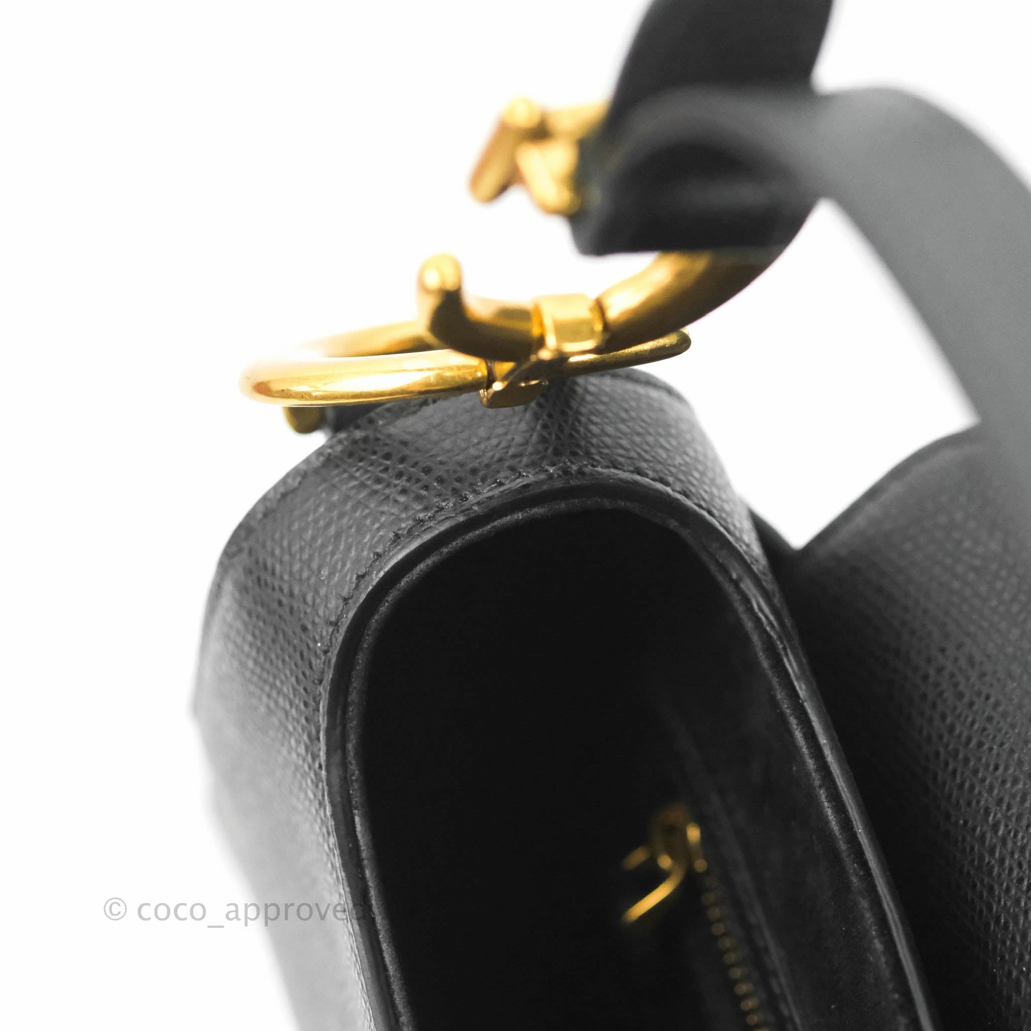 Christian Dior Saddle Bag Black Grained Calfskin Gold Hardware