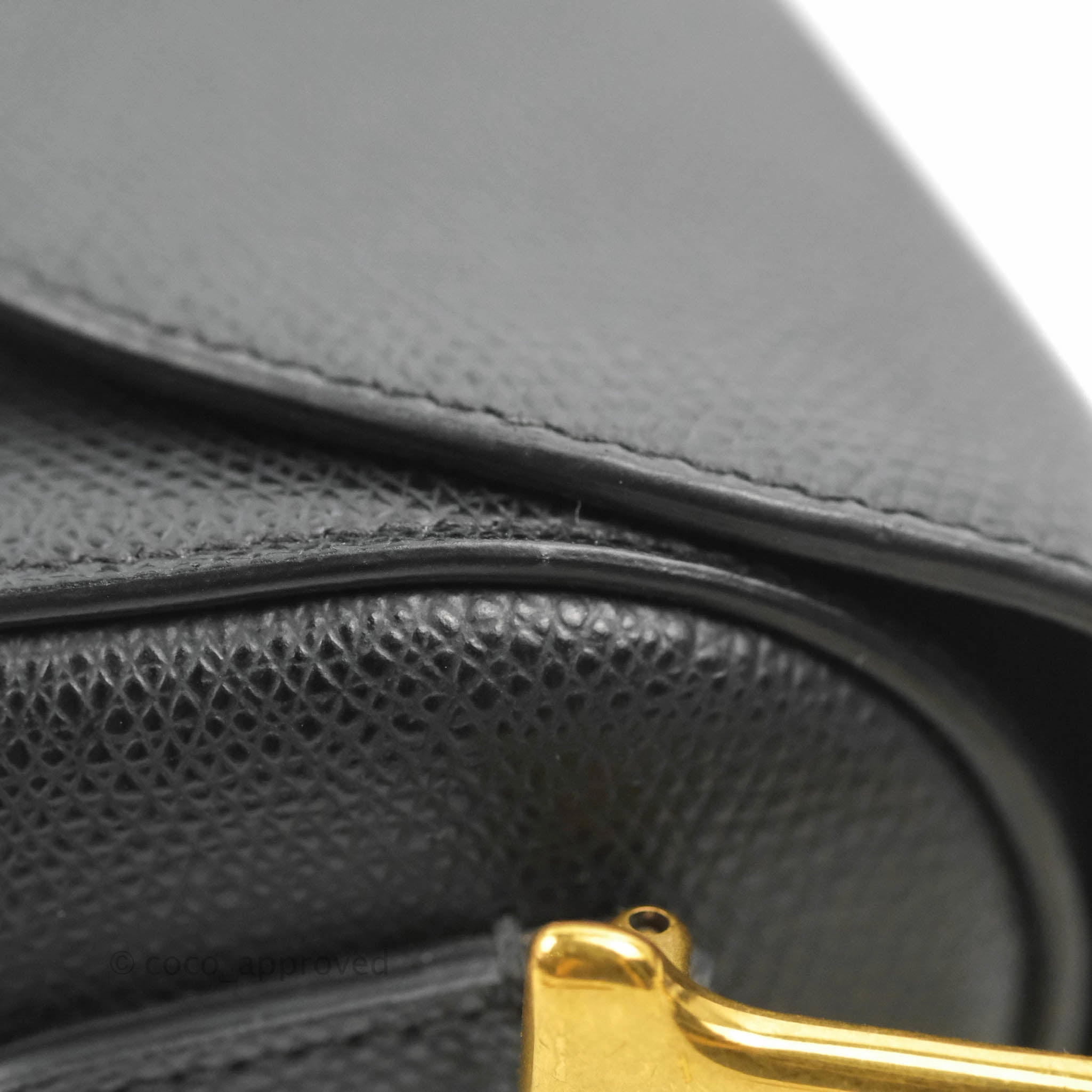Christian Dior Saddle Bag Black Grained Calfskin Gold Hardware