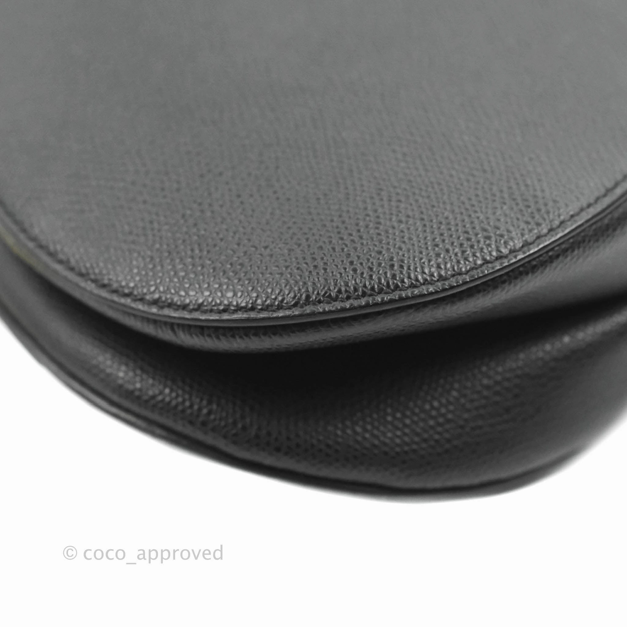 Christian Dior Saddle Bag Black Grained Calfskin Gold Hardware