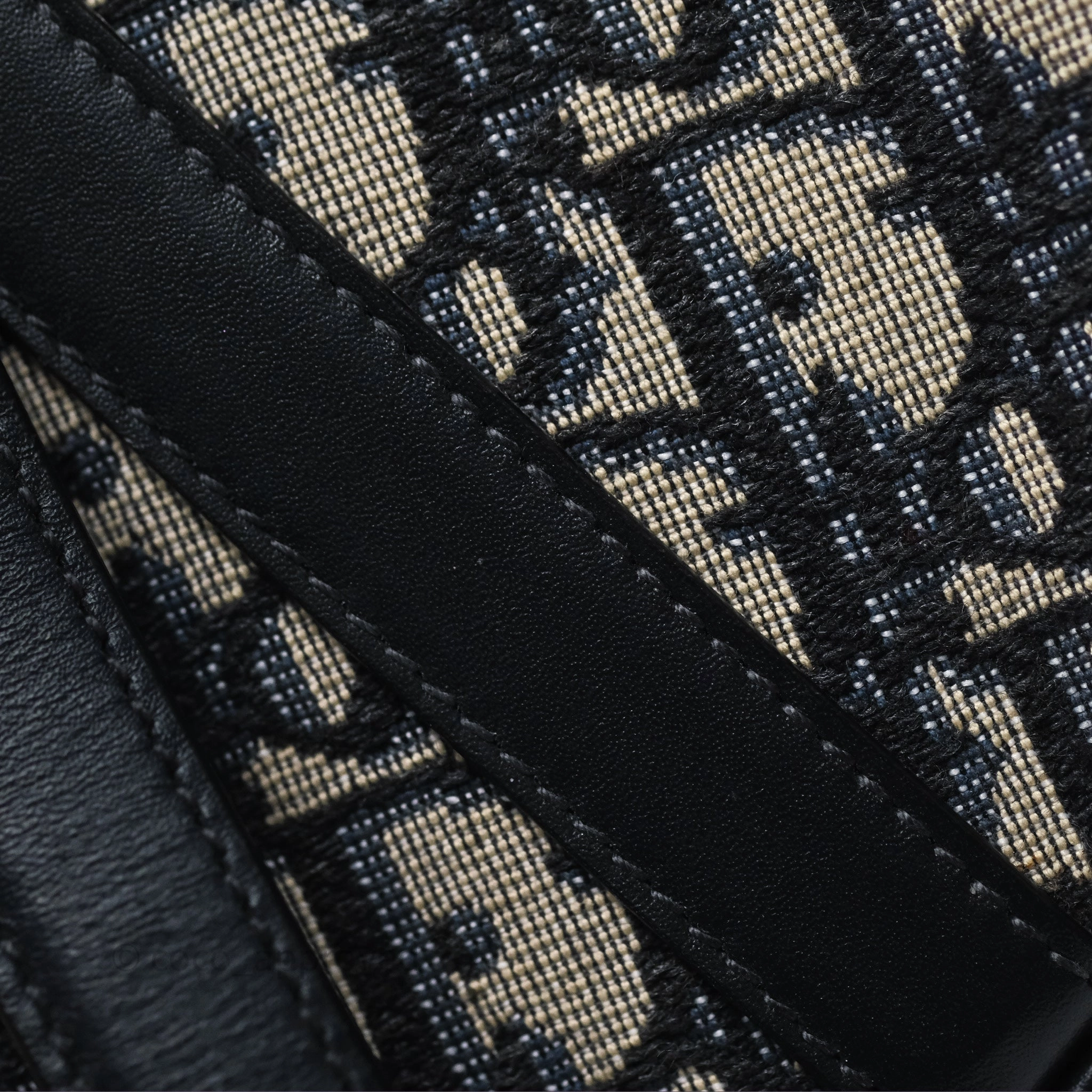 Christian Dior Saddle Bag Blue Oblique Jacquard Gold Hardware