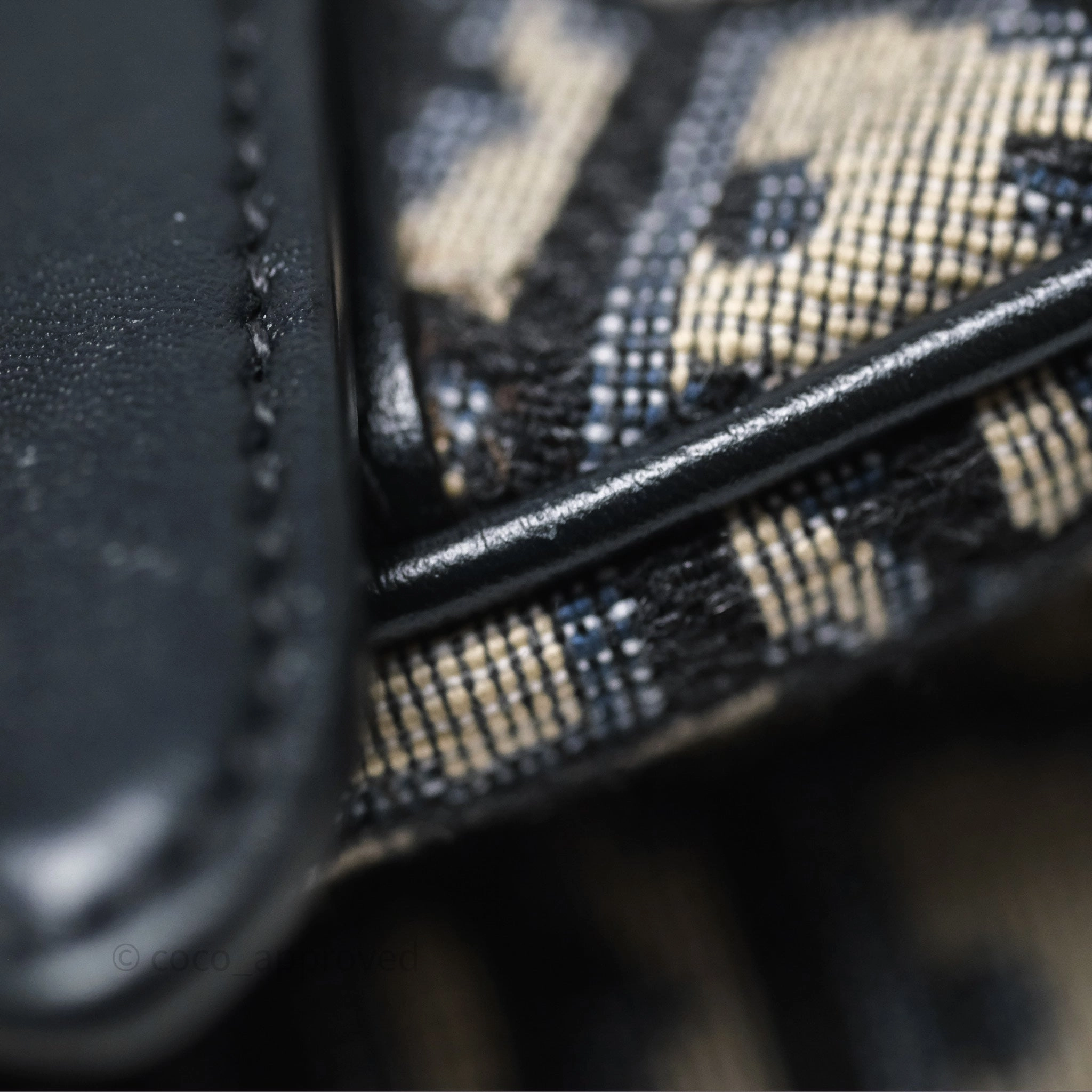 Christian Dior Saddle Bag Blue Oblique Jacquard Gold Hardware
