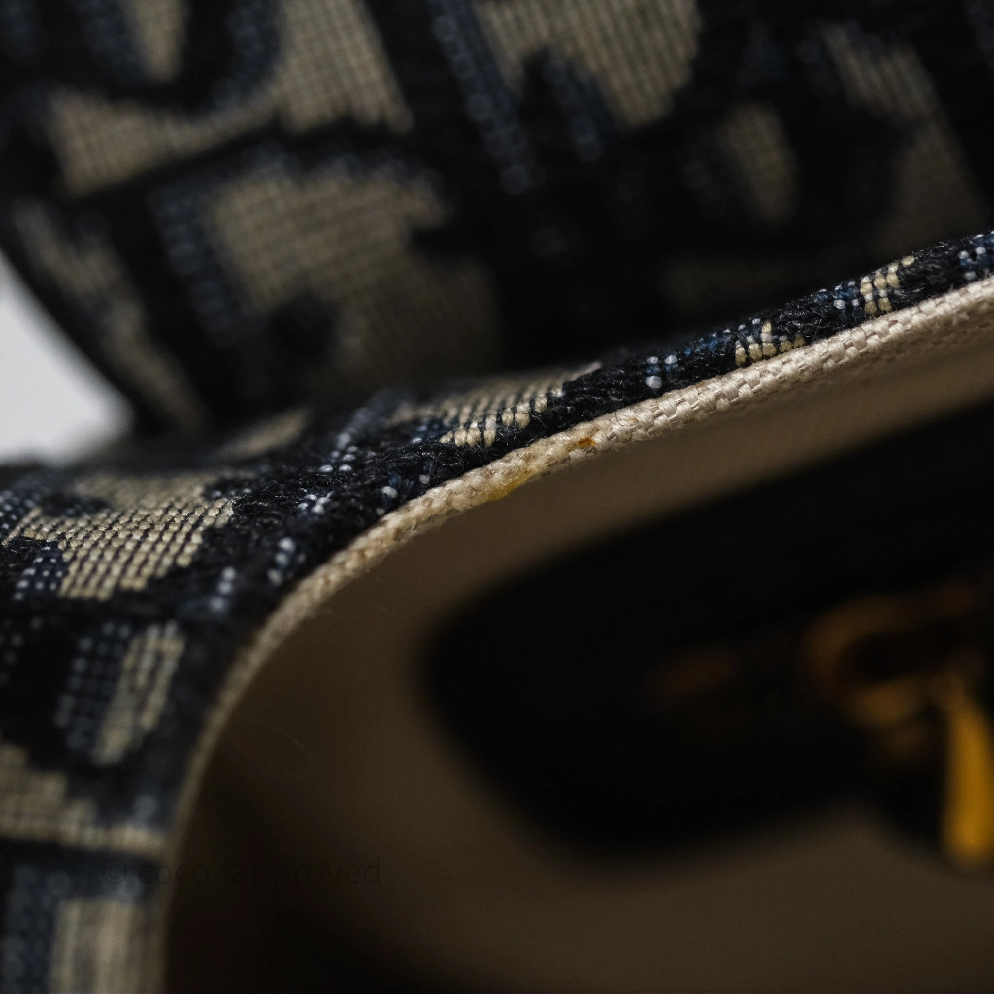Christian Dior Saddle Bag Blue Oblique Jacquard Gold Hardware