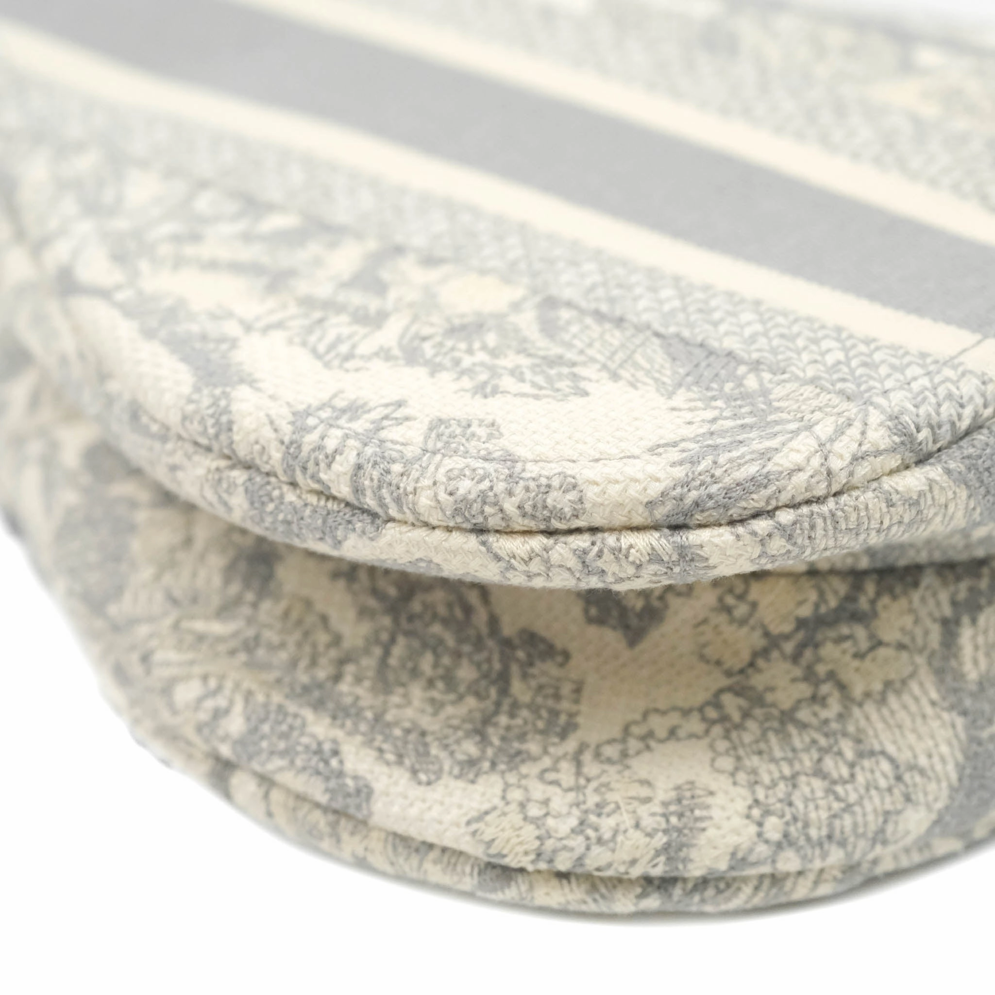 Christian Dior Saddle Bag Grey Toile de Jouy Embroidery