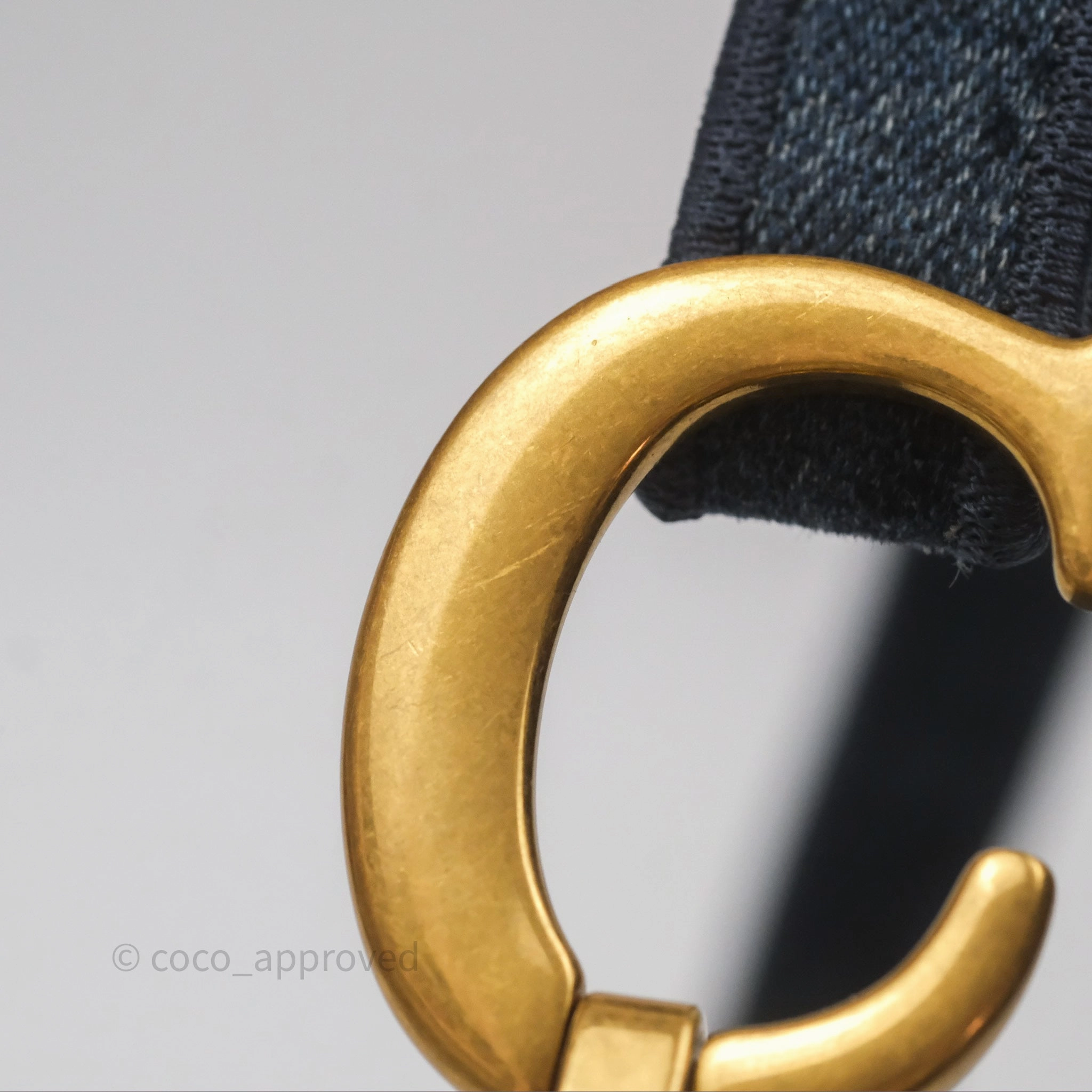 Christian Dior Saddle Bag Navy Denim Gold Hardware