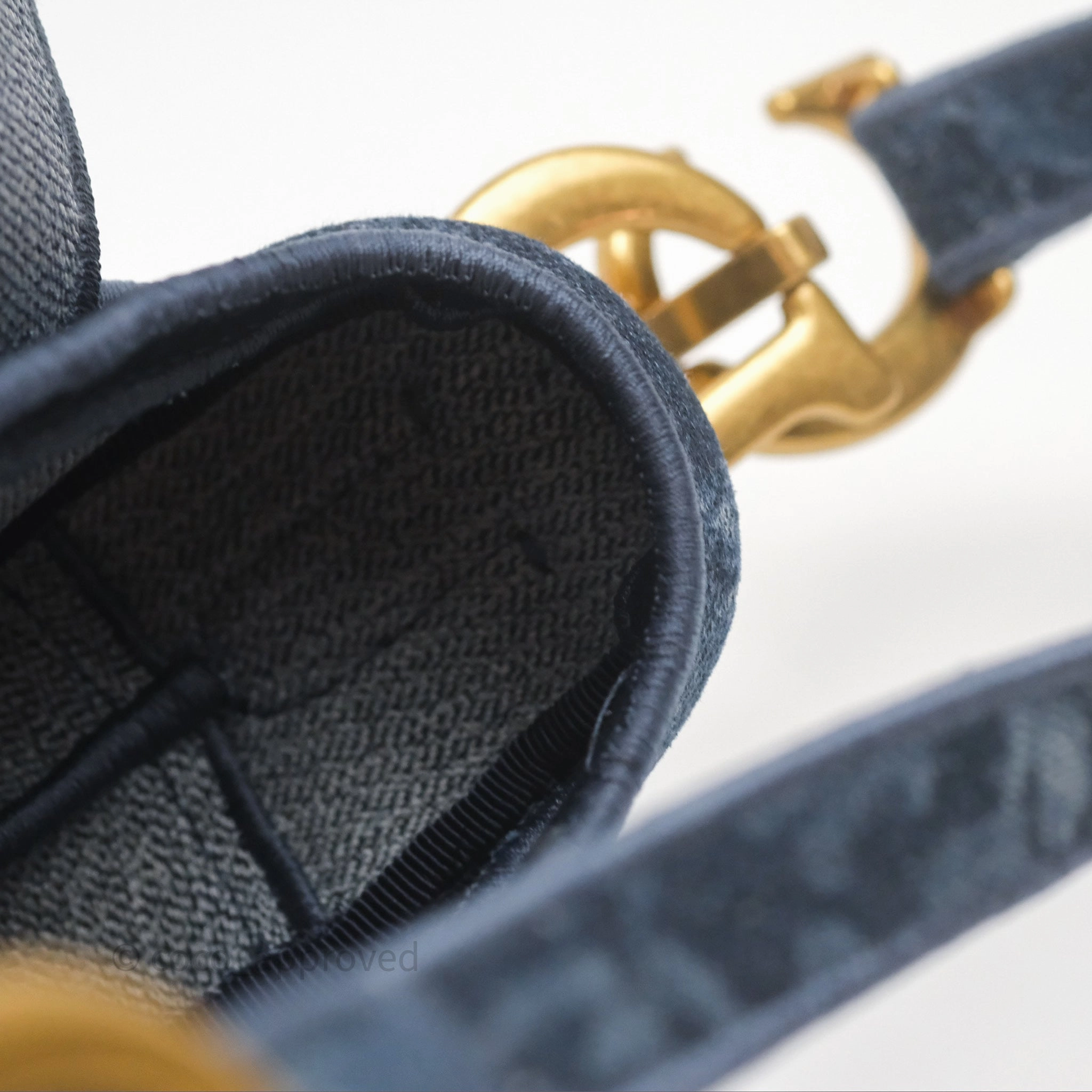 Christian Dior Saddle Bag Navy Denim Gold Hardware