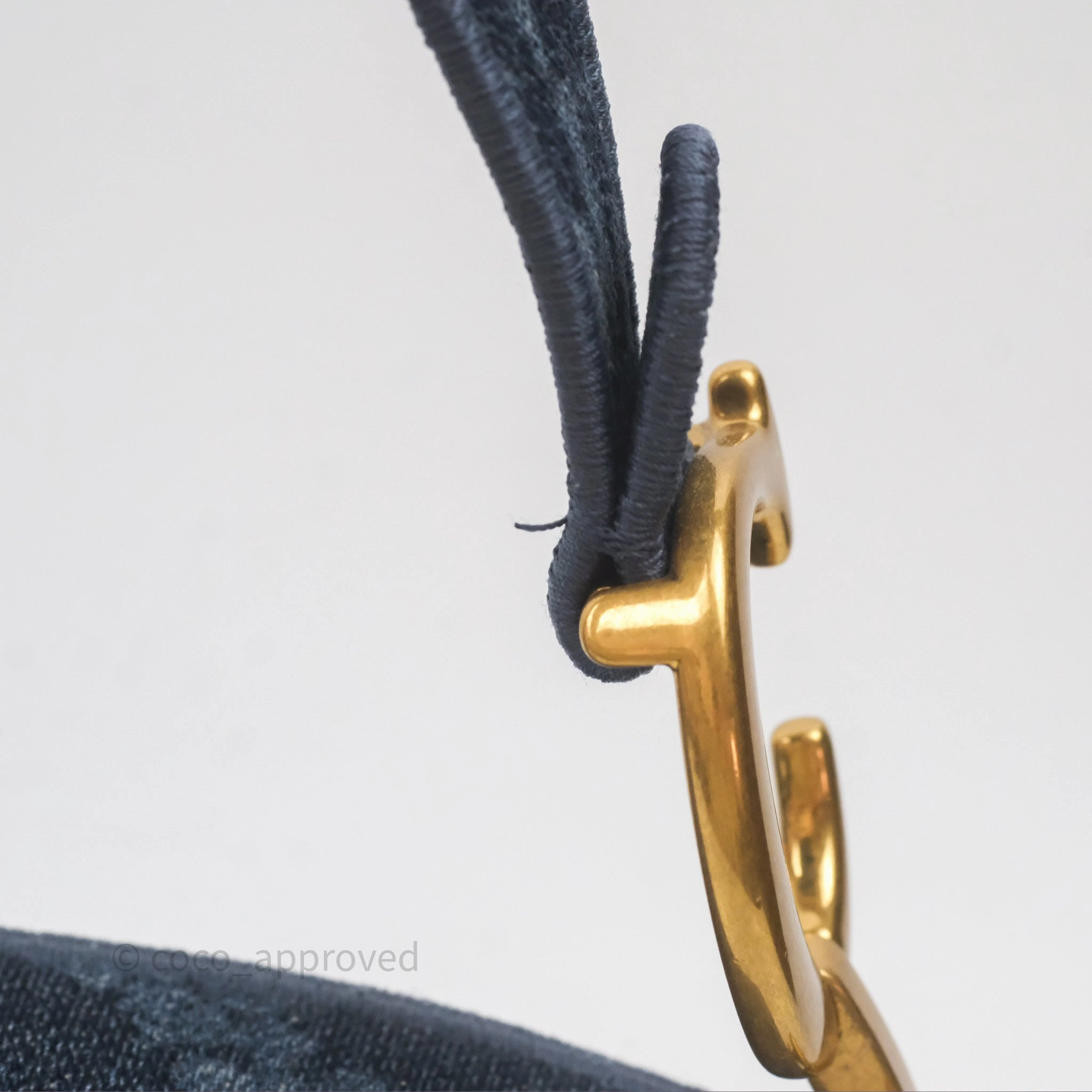 Christian Dior Saddle Bag Navy Denim Gold Hardware