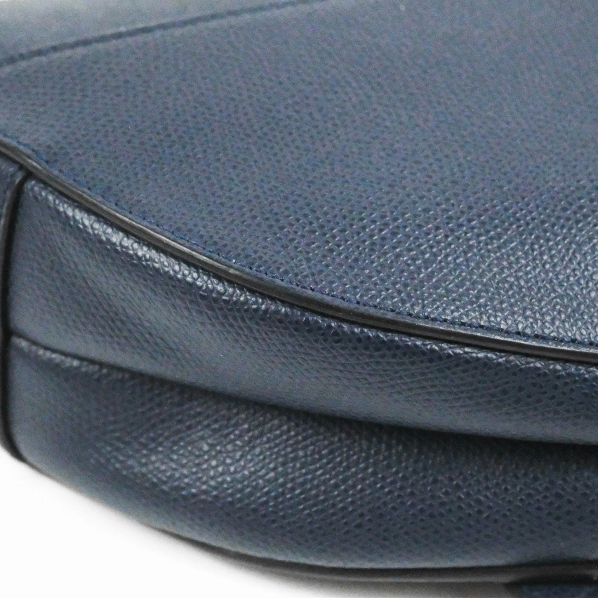 Christian Dior Saddle Bag Navy Grained Calfskin Gold Hardware