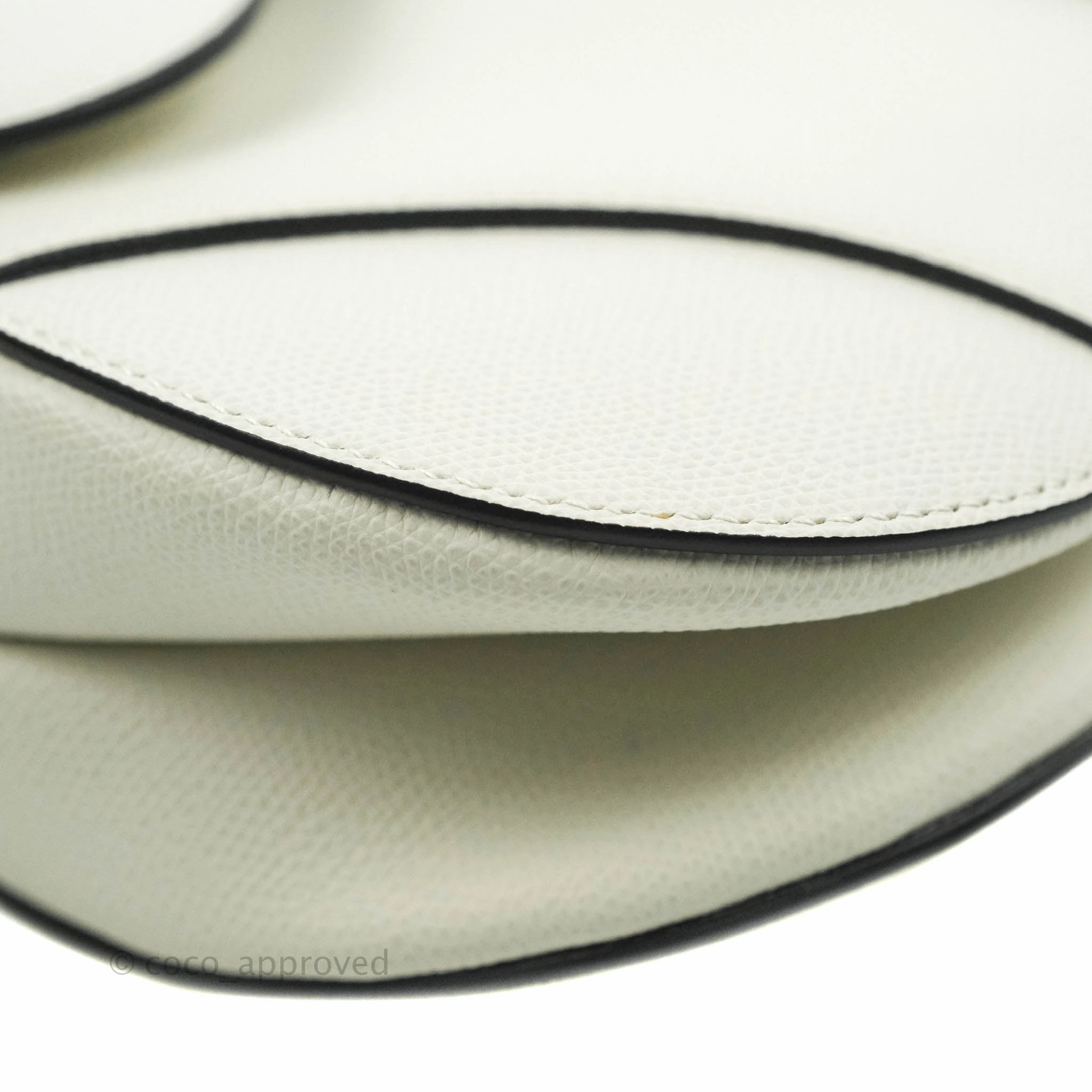 Christian Dior Saddle Bag White Grained Calfskin Gold Hardware