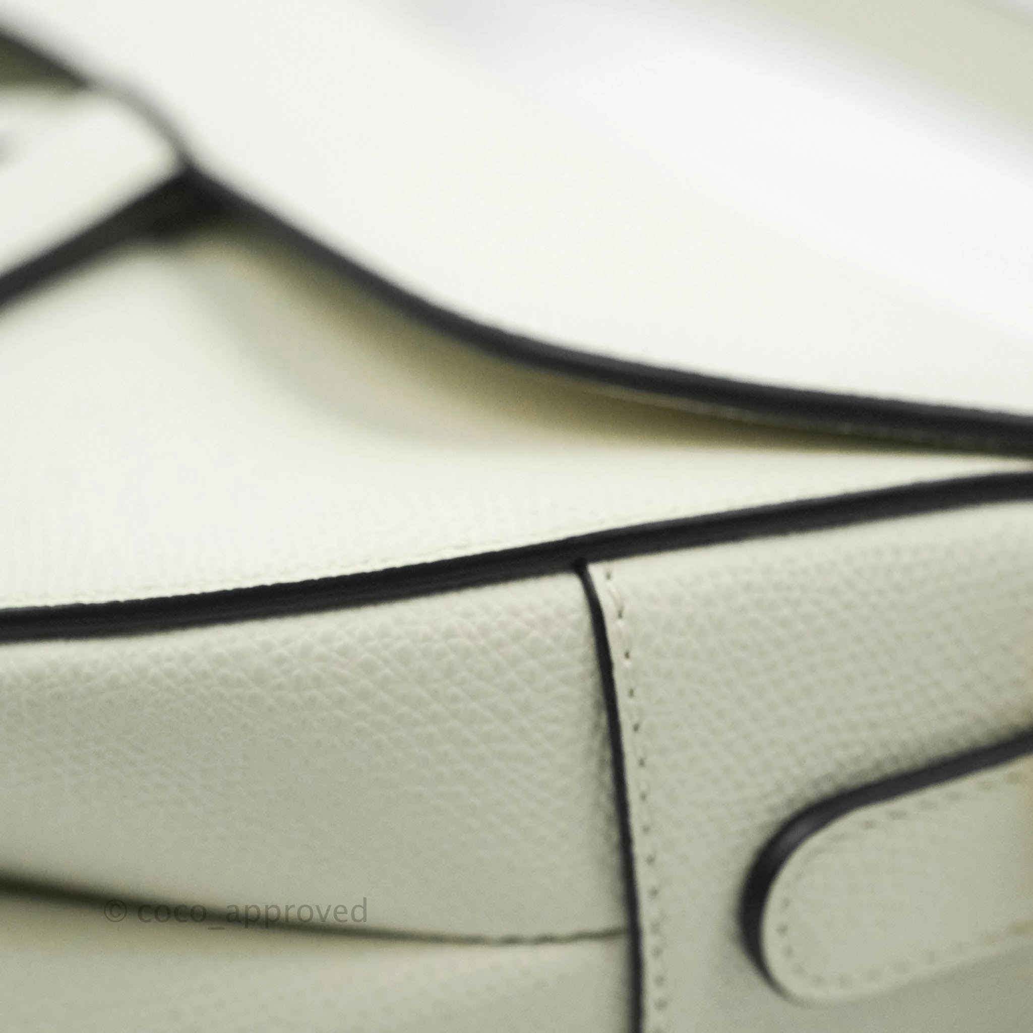 Christian Dior Saddle Bag White Grained Calfskin Gold Hardware