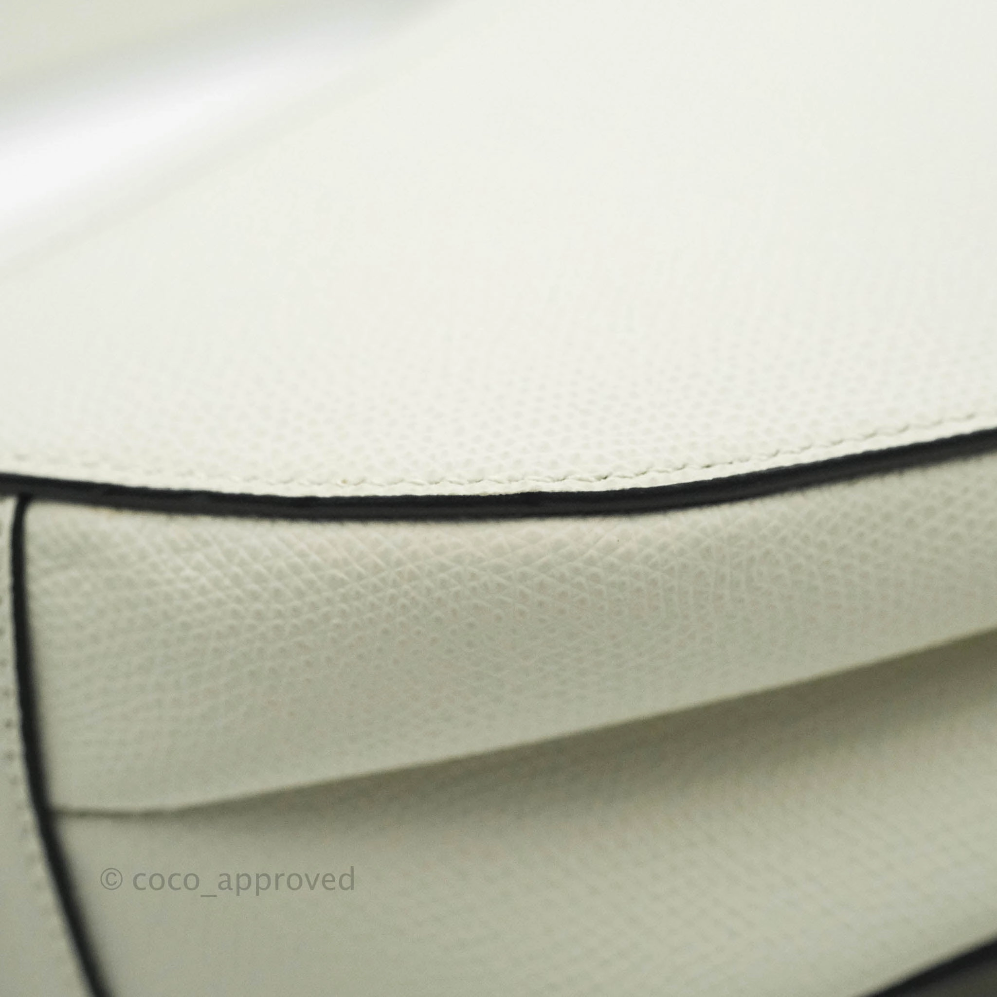 Christian Dior Saddle Bag White Grained Calfskin Gold Hardware