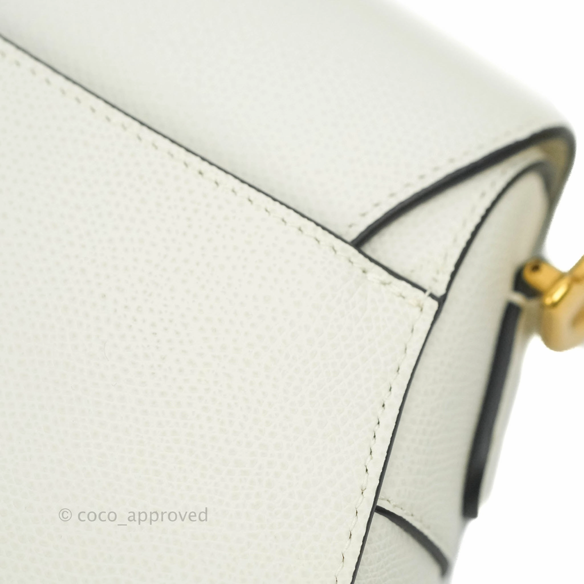 Christian Dior Saddle Bag White Grained Calfskin Gold Hardware