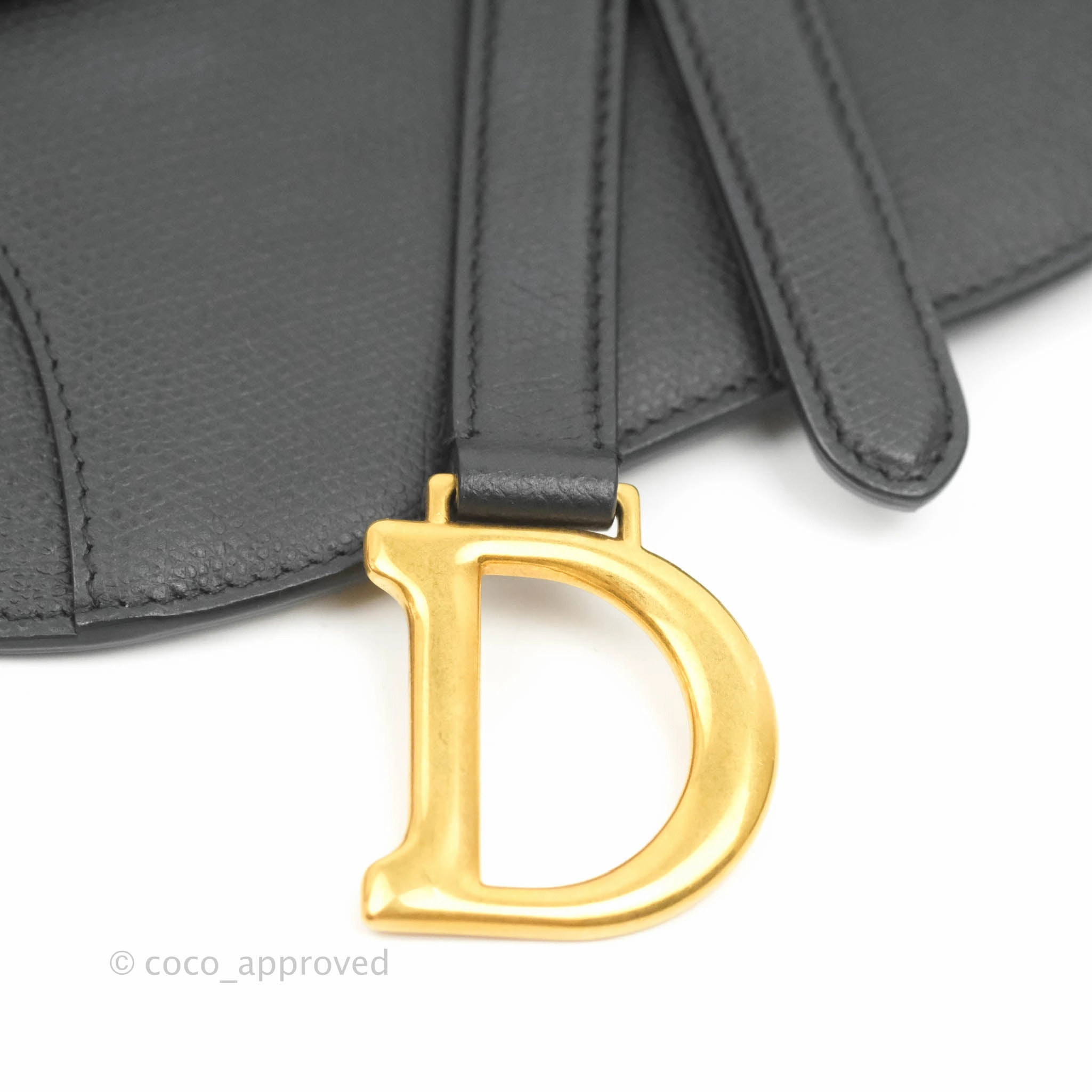 Christian Dior Saddle Belt Bag Black Calfskin Gold Hardware