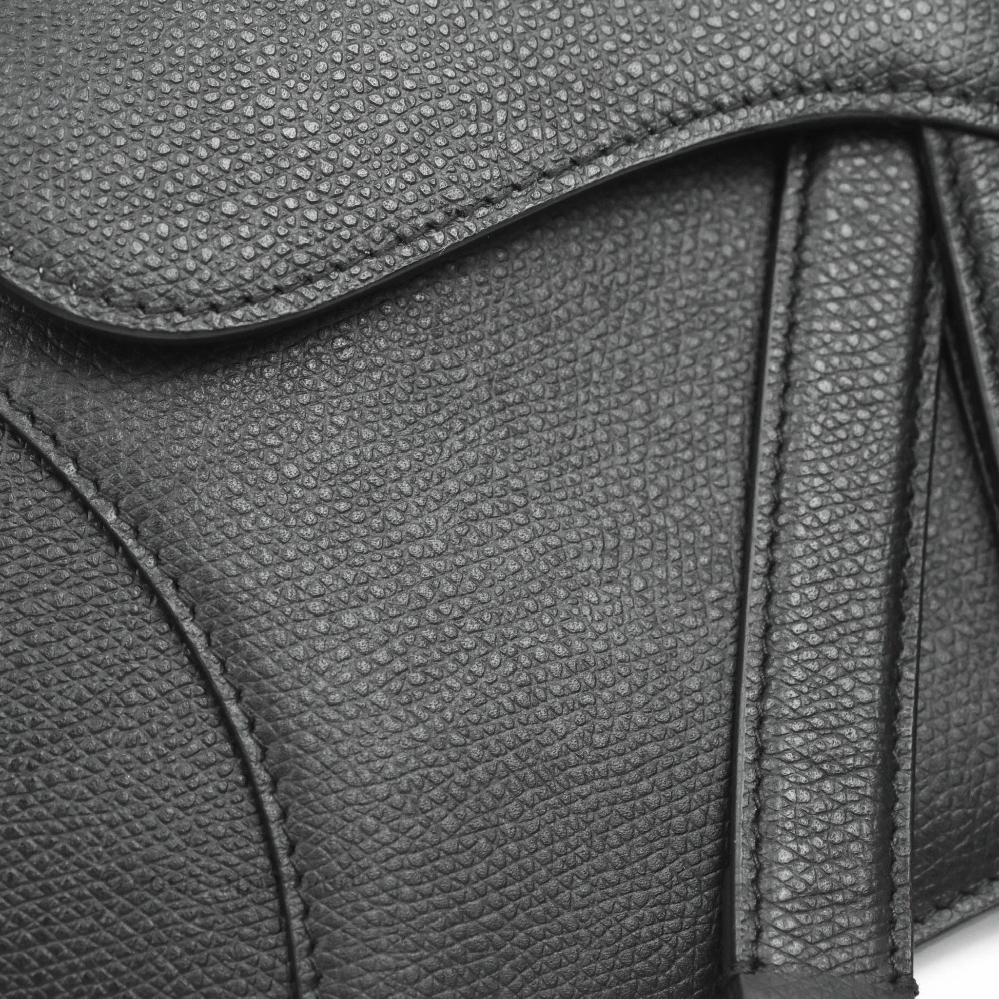 Christian Dior Saddle Belt Bag Black Calfskin Gold Hardware