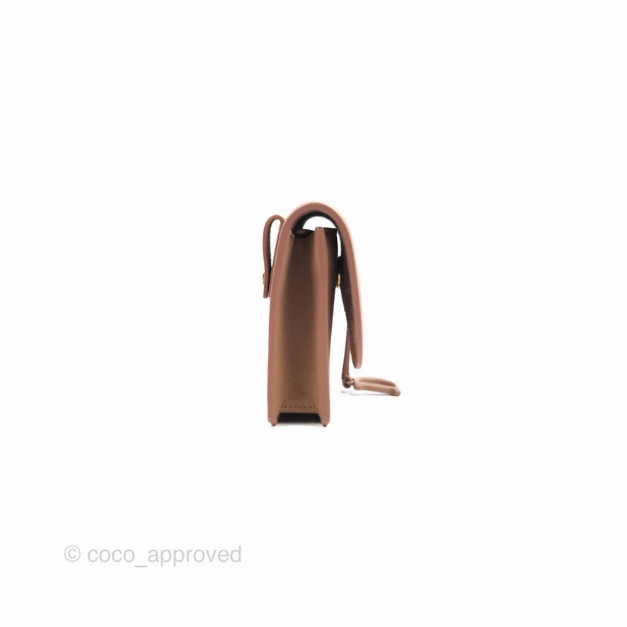 Christian Dior Saddle Belt Pouch Dusty Pink Matte Calfskin Gold Hardware