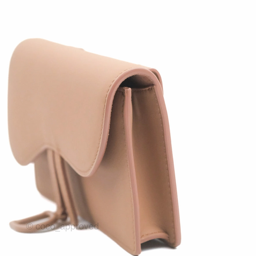 Christian Dior Saddle Belt Pouch Dusty Pink Matte Calfskin Gold Hardware