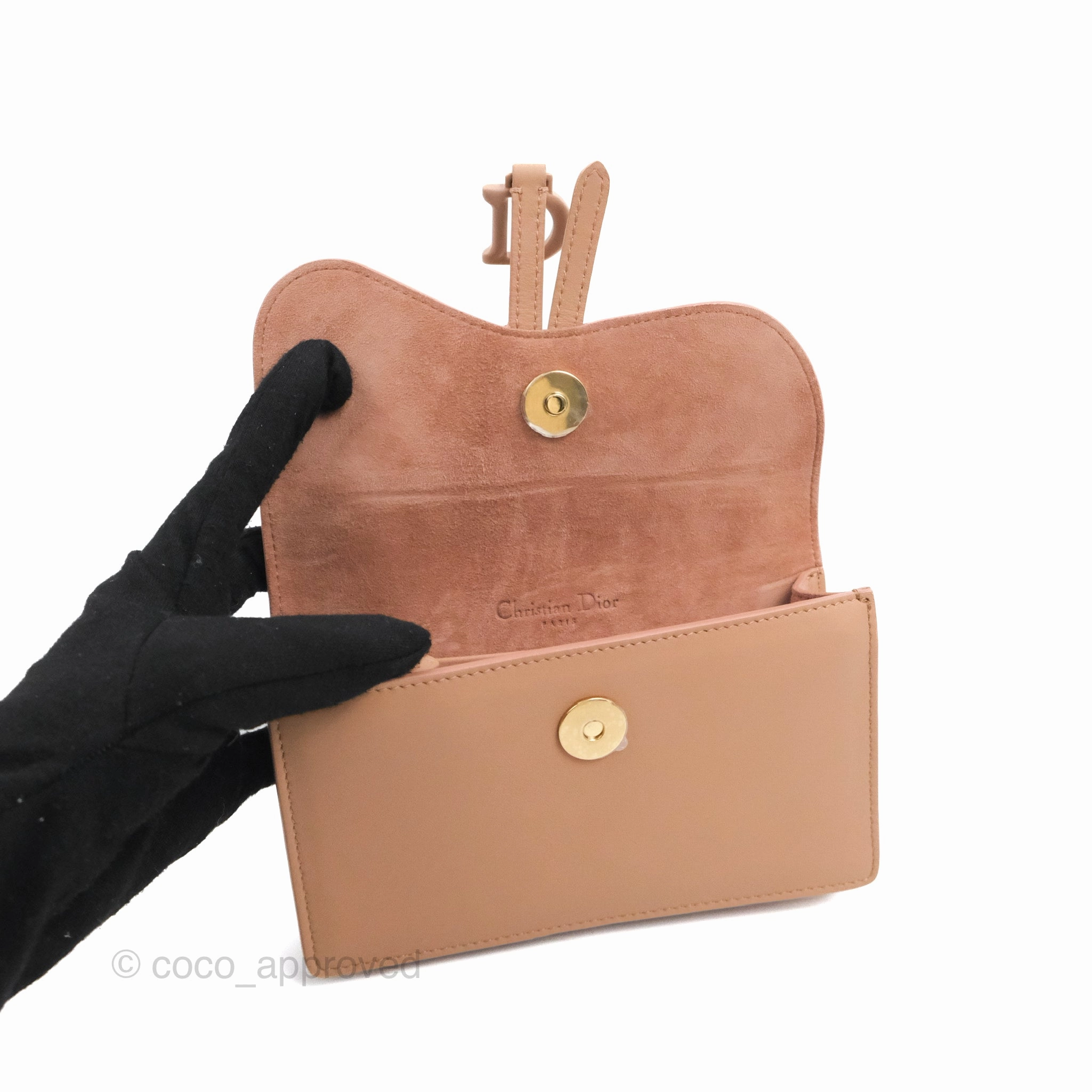 Christian Dior Saddle Belt Pouch Dusty Pink Matte Calfskin Gold Hardware