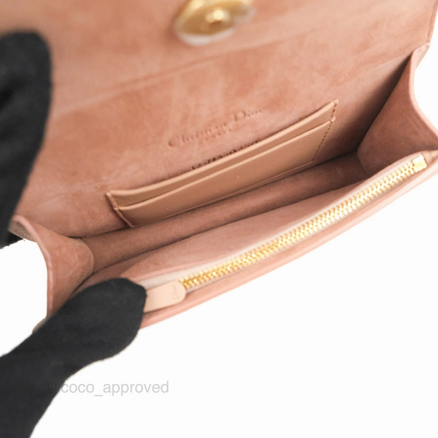 Christian Dior Saddle Belt Pouch Dusty Pink Matte Calfskin Gold Hardware
