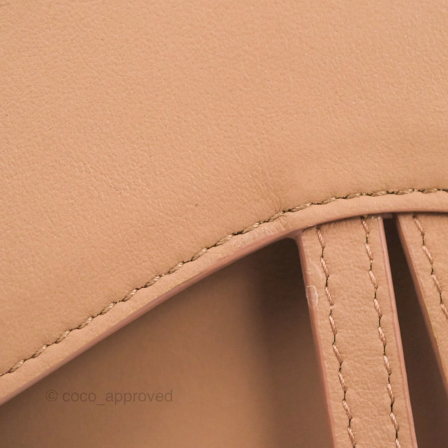 Christian Dior Saddle Belt Pouch Dusty Pink Matte Calfskin Gold Hardware