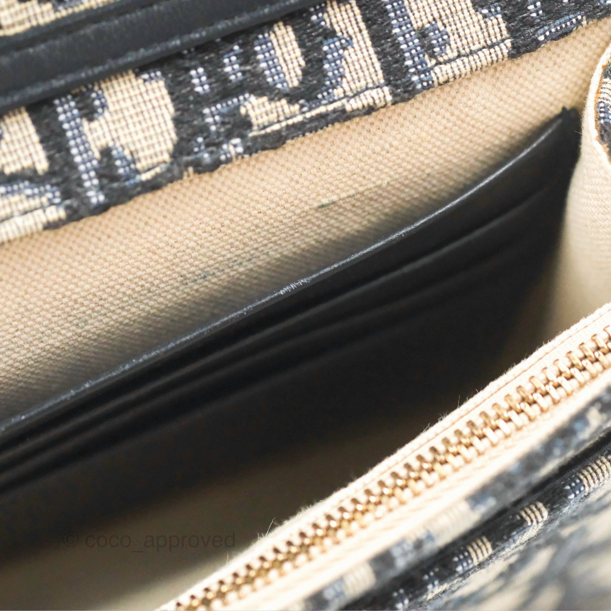Christian Dior Saddle Chain Pouch Navy Oblique Jacquard