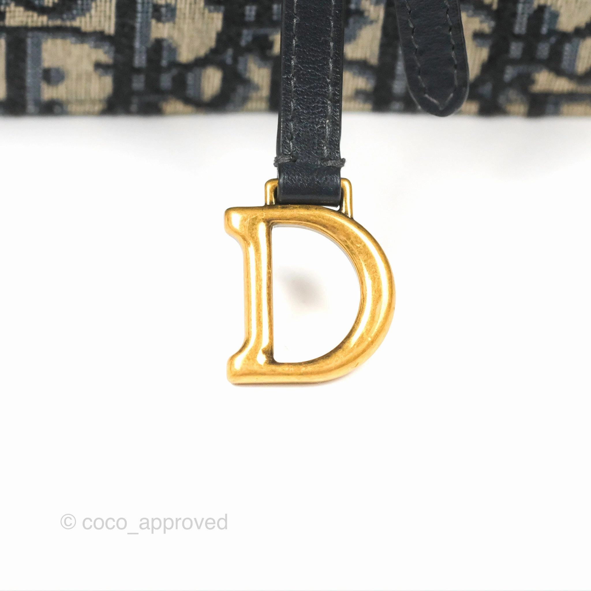 Christian Dior Saddle Chain Pouch Navy Oblique Jacquard