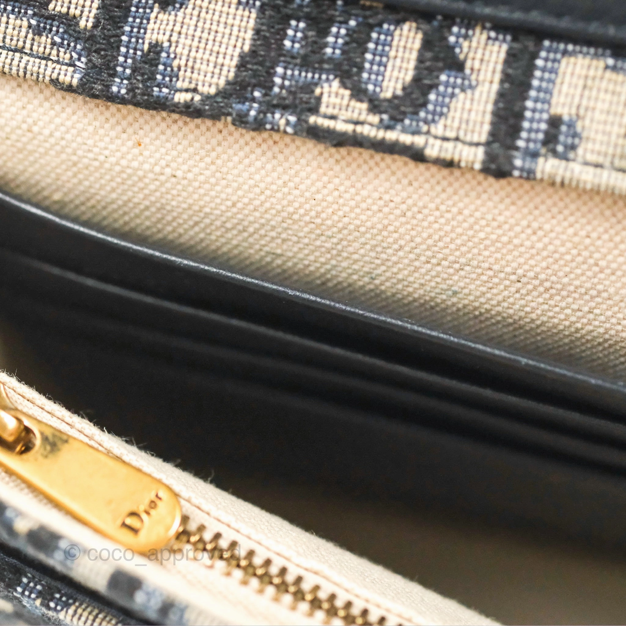 Christian Dior Saddle Chain Pouch Navy Oblique Jacquard