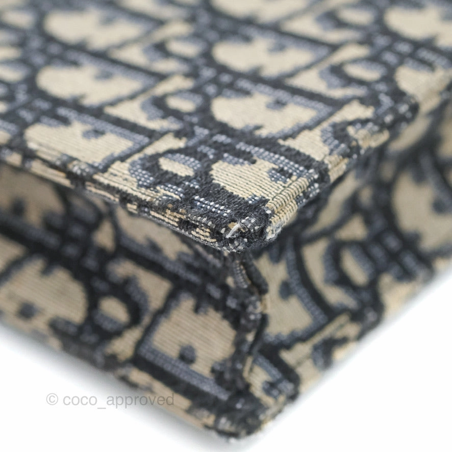 Christian Dior Saddle Chain Pouch Navy Oblique Jacquard