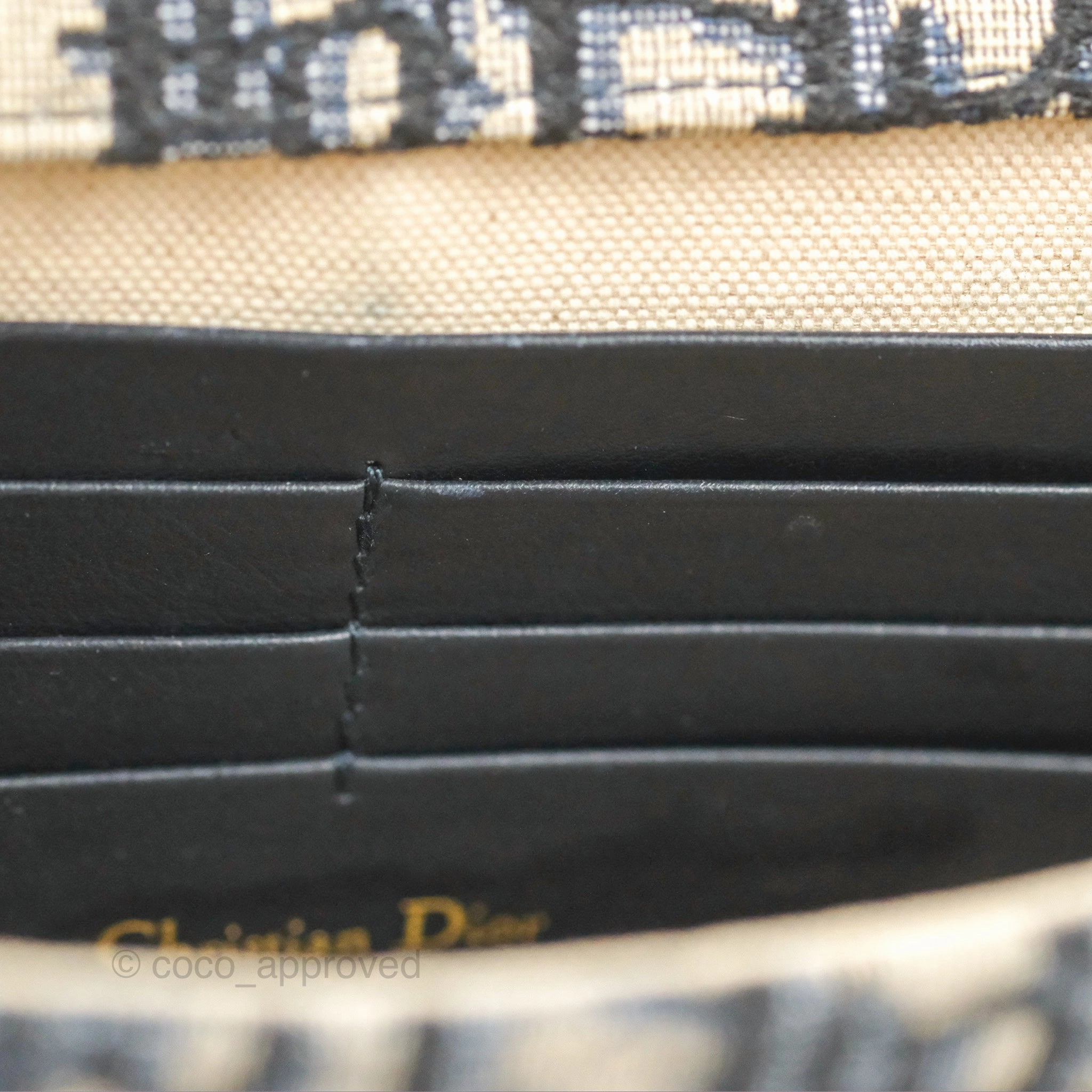 Christian Dior Saddle Chain Pouch Navy Oblique Jacquard