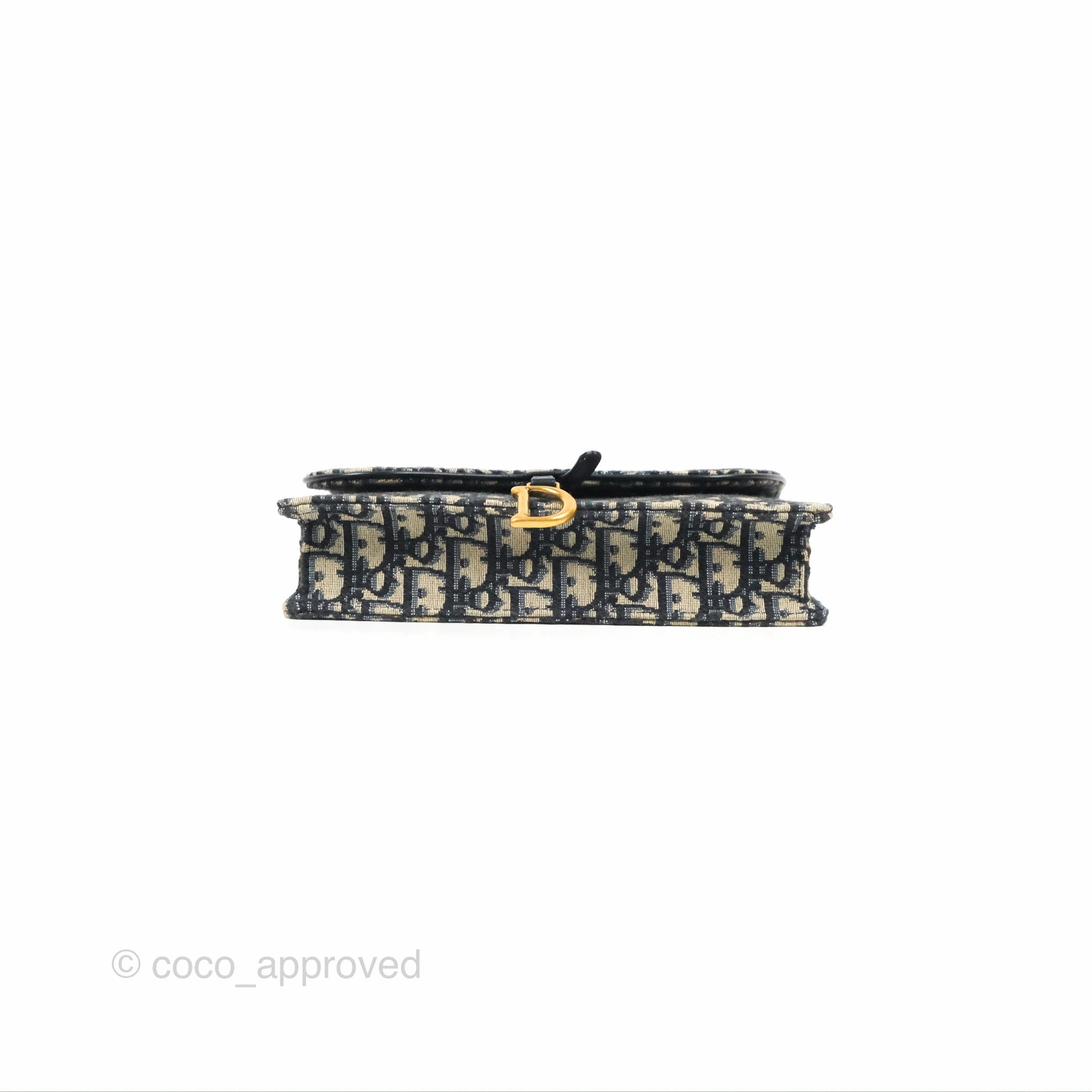 Christian Dior Saddle Chain Pouch Navy Oblique Jacquard