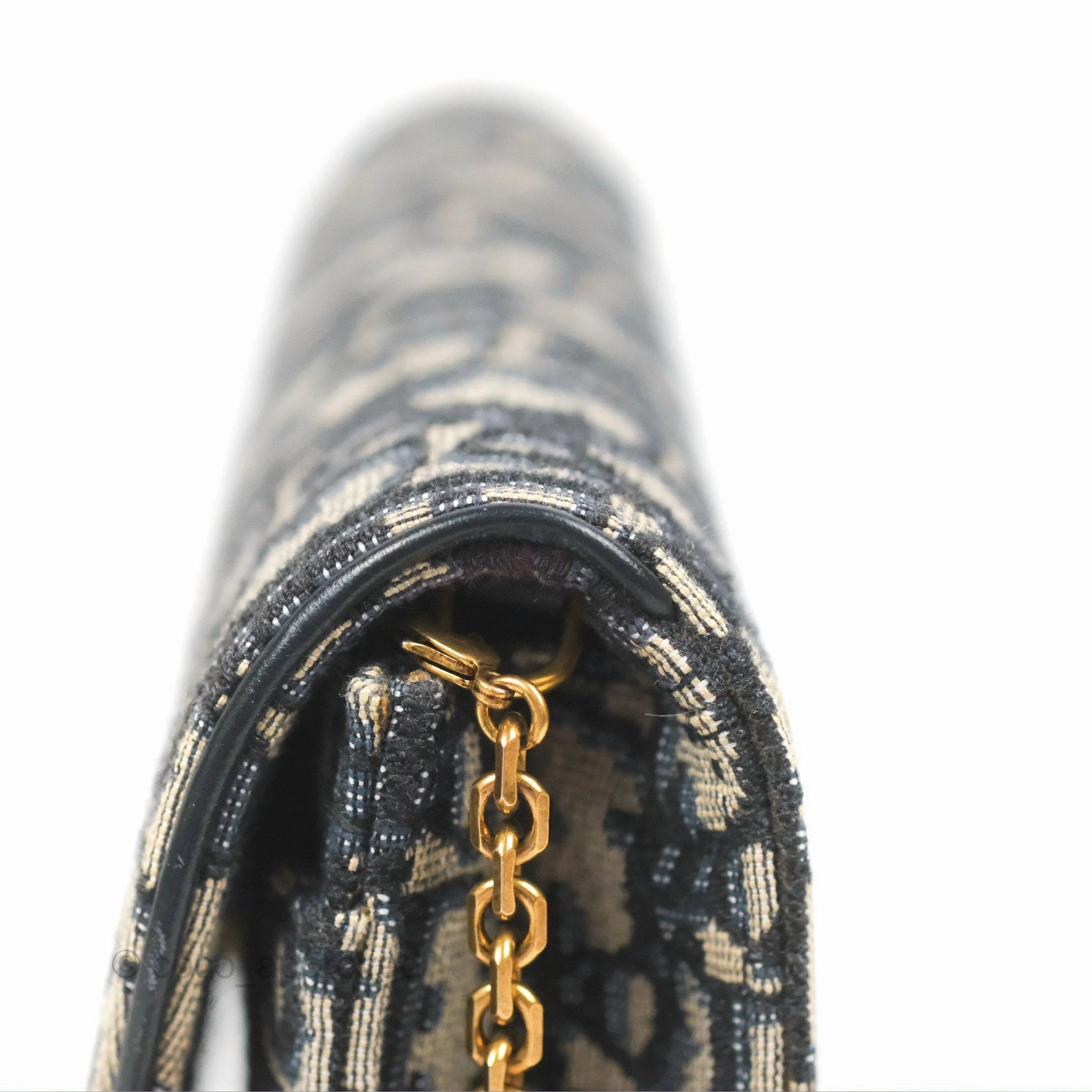 Christian Dior Saddle Chain Pouch Navy Oblique Jacquard