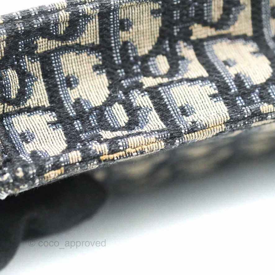 Christian Dior Saddle Chain Pouch Navy Oblique Jacquard